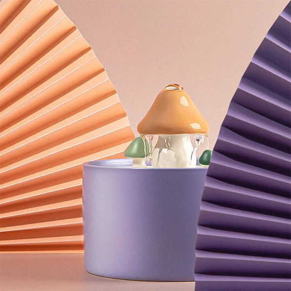 Mushroom Ceramic Pet Water Fountain