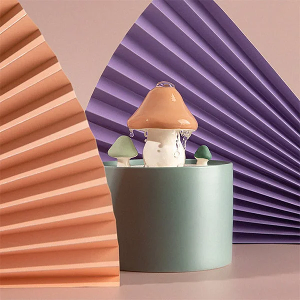 Mushroom Ceramic Pet Water Fountain