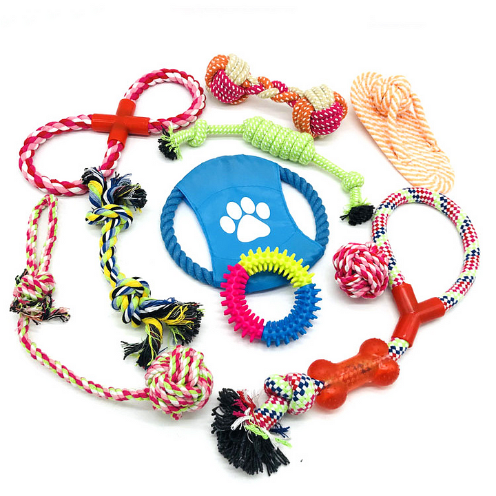 Dog Rope Toys for Aggressive CHEWERS Set of 12 Nearly Indestructible Dog Toys