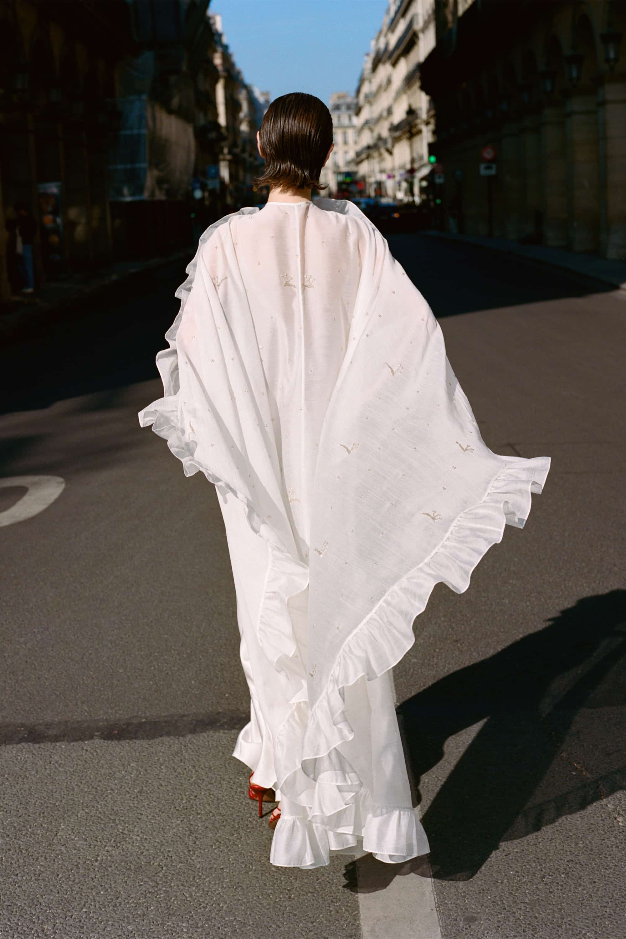 Hand-Embroidered Bernadette Cape