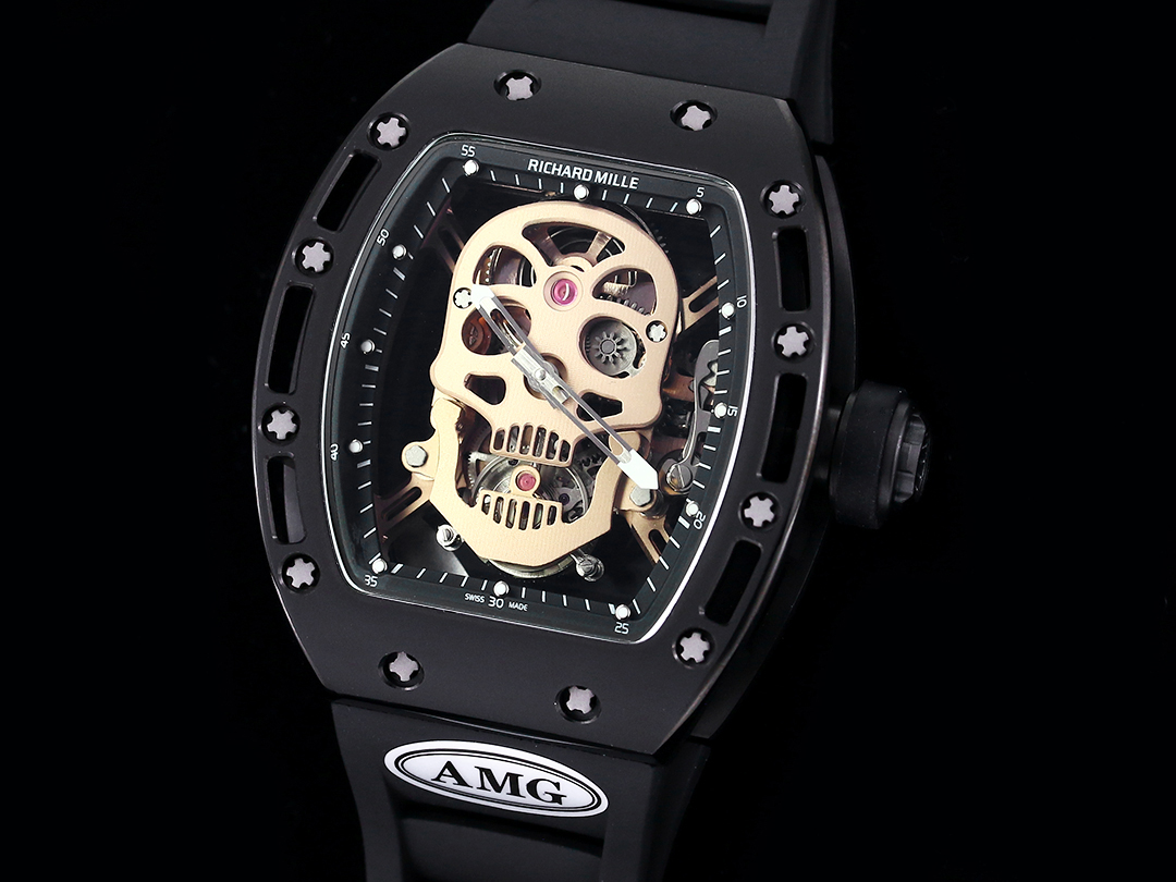 Replica Richard Mille RM052 Skull Tourbillon Super Clone Watch 43mm Swiss Skeleton Design