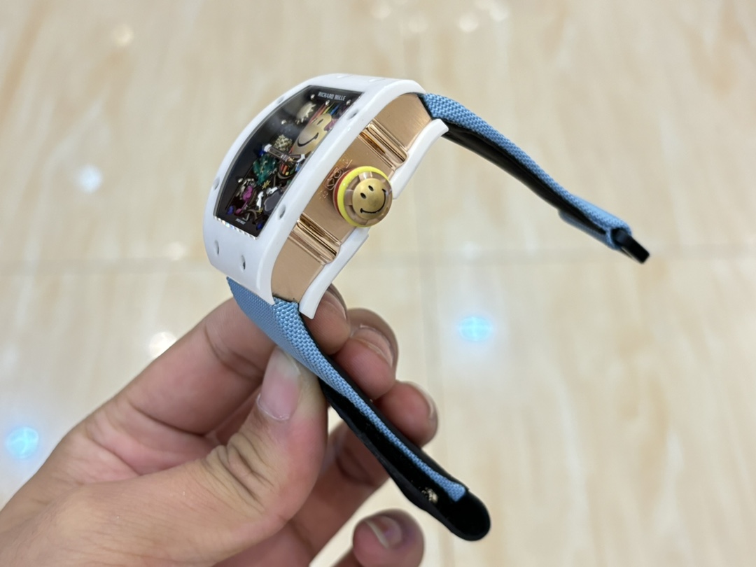 Replica Richard Mille RM 88 Smiley Automatic Winding Tourbillon with Blue Strap