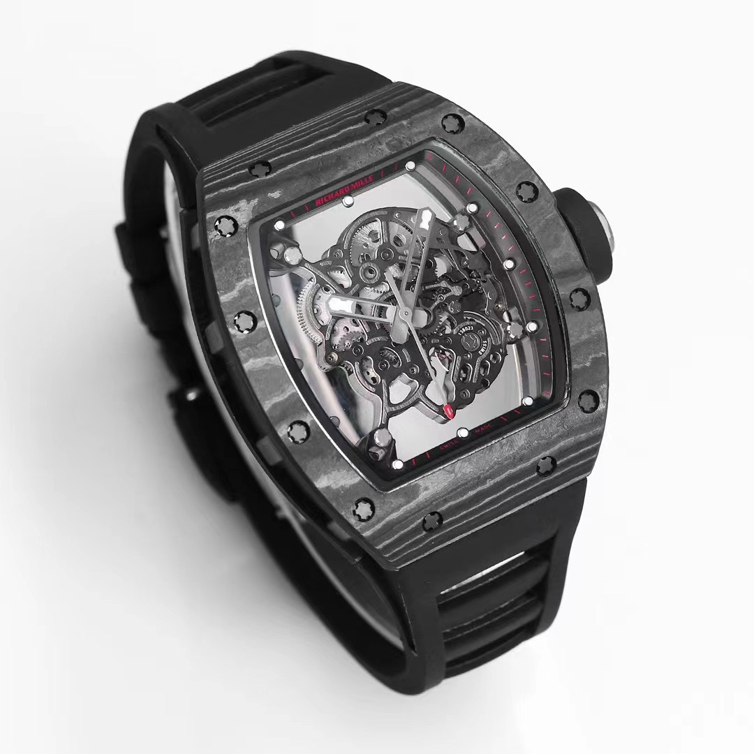 Replica Swiss RM055 Carbon Fiber Replica Watch – Skeleton Design