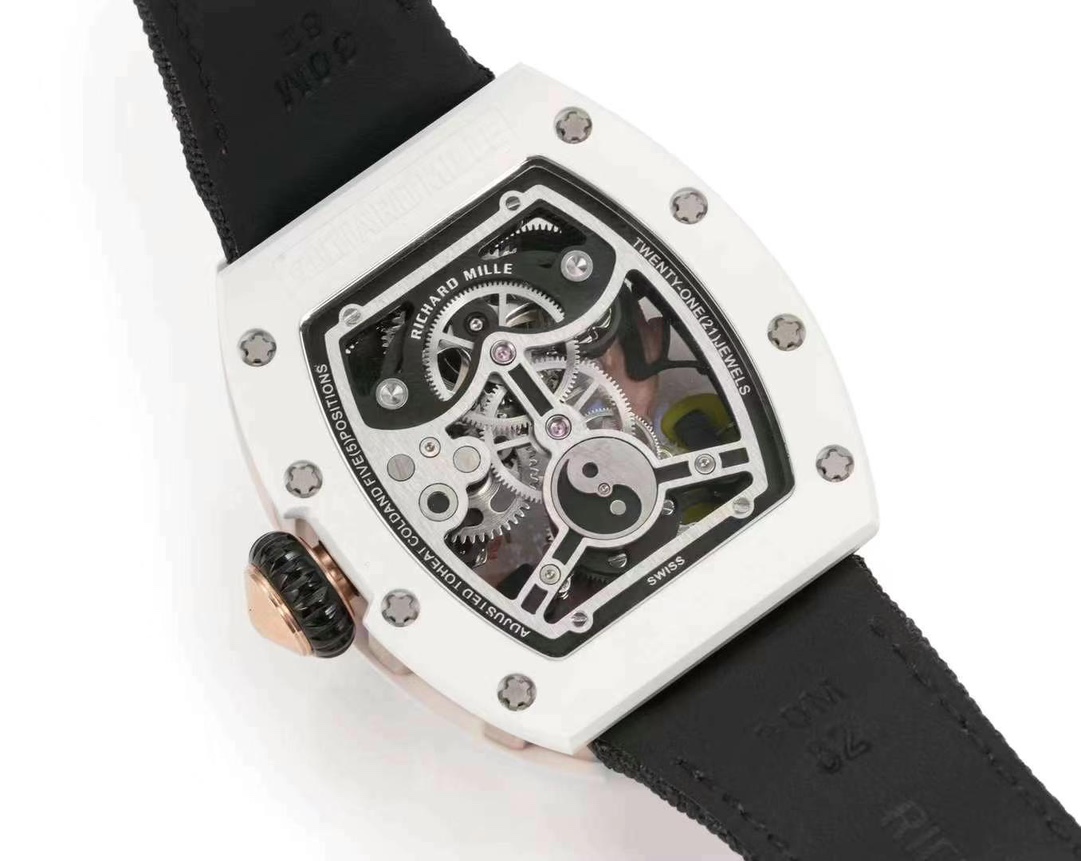Richard Mille Replica RM S10 Koi Tourbillon Watch with White Ceramic Case