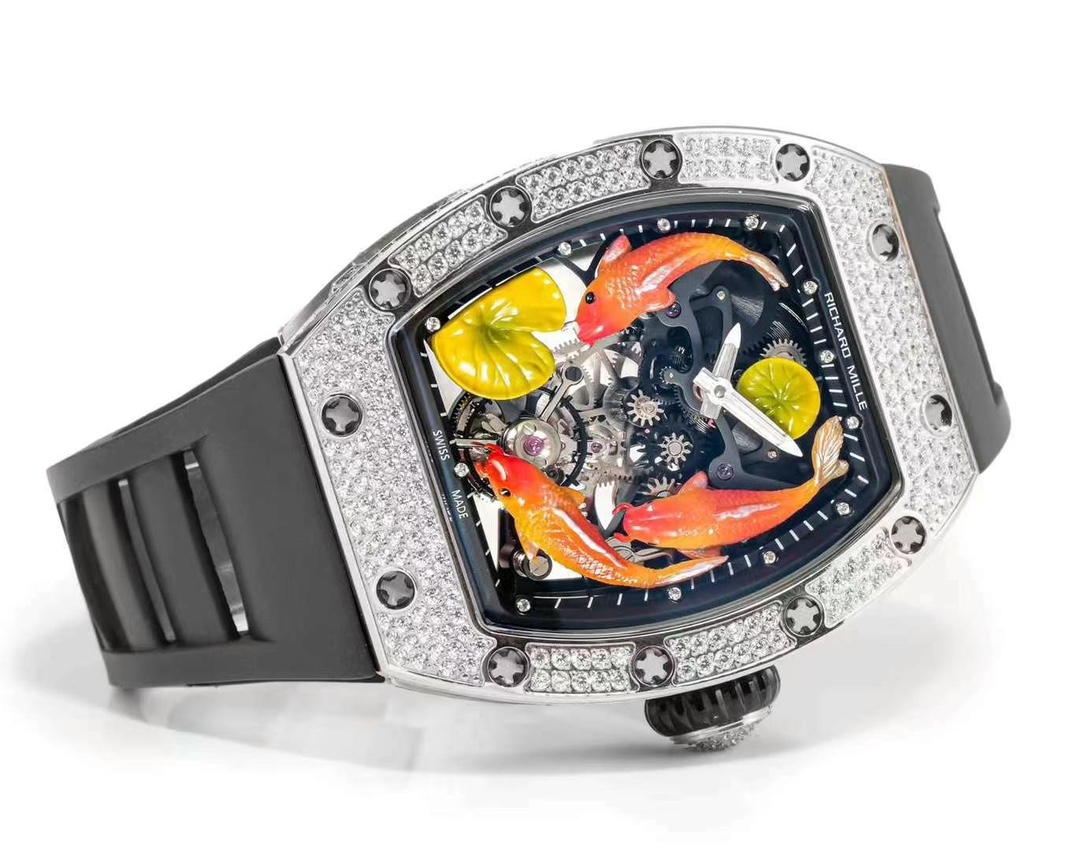 Richard Mille RM S10 Koi Tourbillon Replica Swiss Watch with Diamonds – AAA Quality