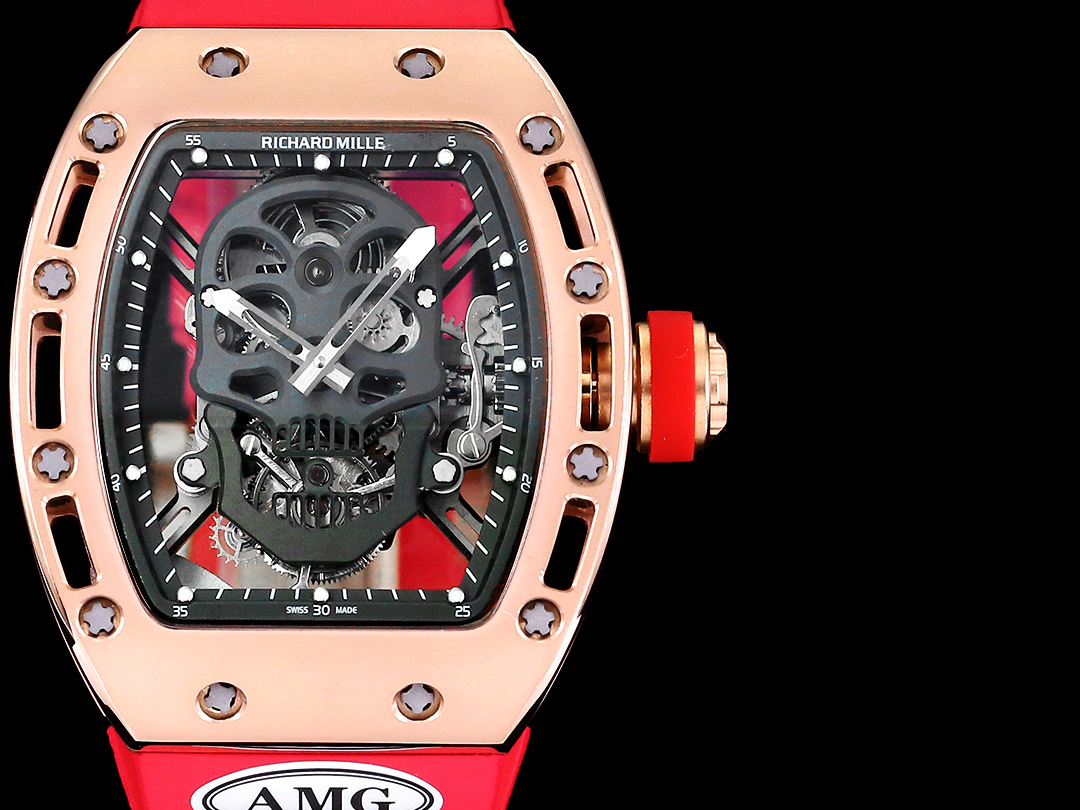 RM052 Skeleton Tourbillon Watch Replica - Bold Black Skull Design