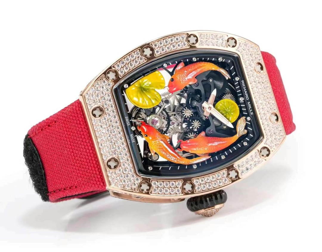Replica RICHARD MILLE RM S10 Koi Tourbillon Watch with Rose Gold Case