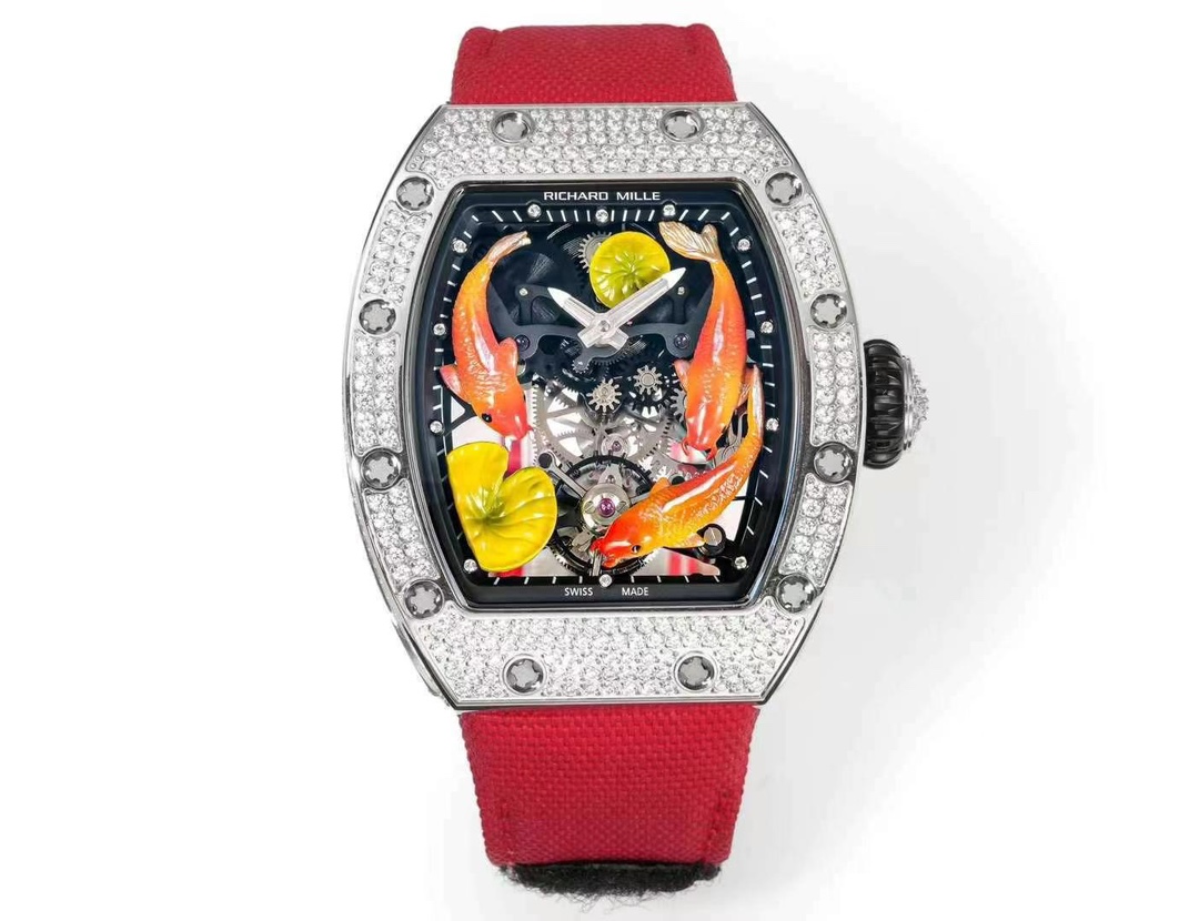 Richard Mille RM S10 Koi Tourbillon Replica – Swiss Movement, Diamond-Set Case, and AAA Quality for the Ultimate Luxury Experience
