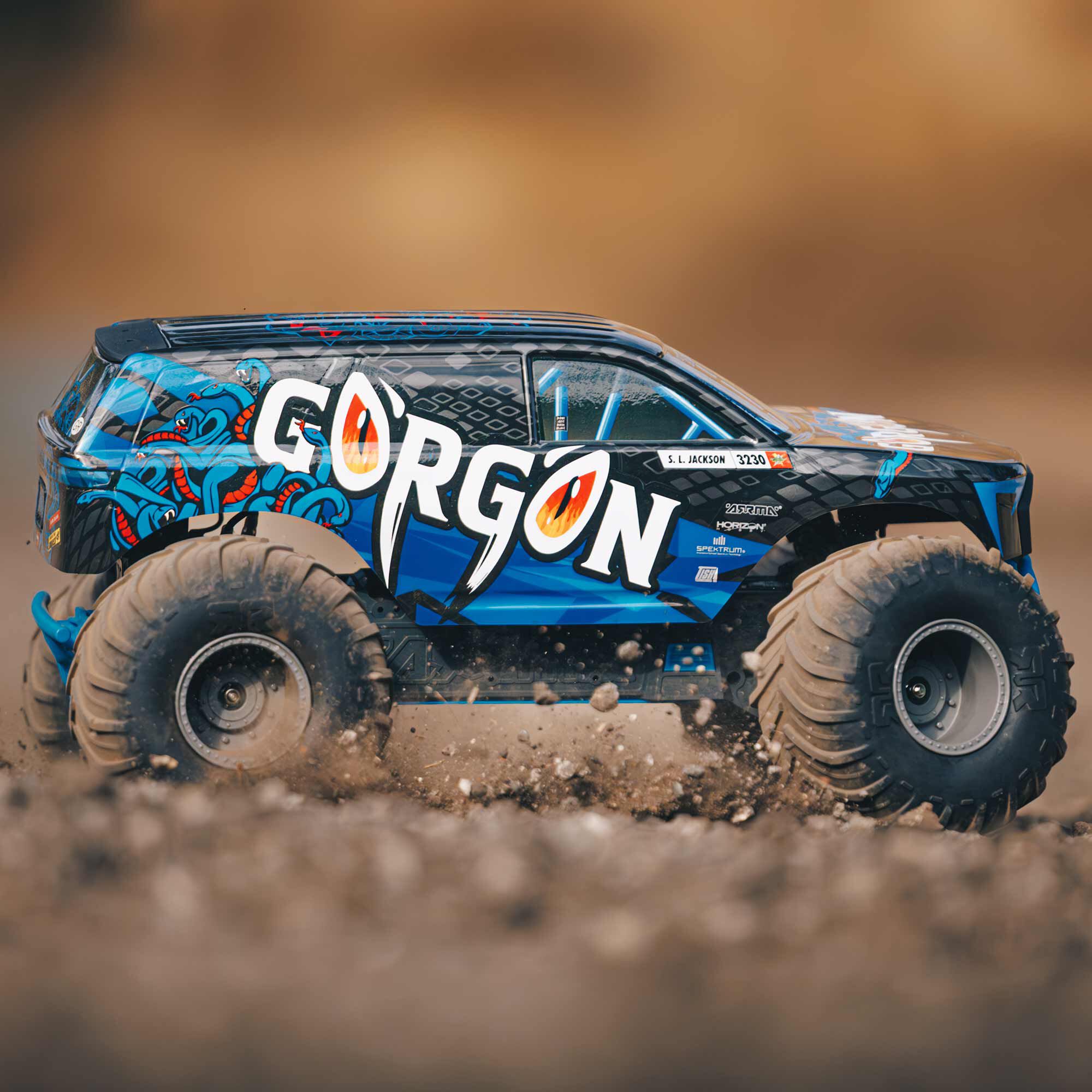 ARRMA 1/10 GORGON 2WD RTR Brushed Monster Truck, Blue