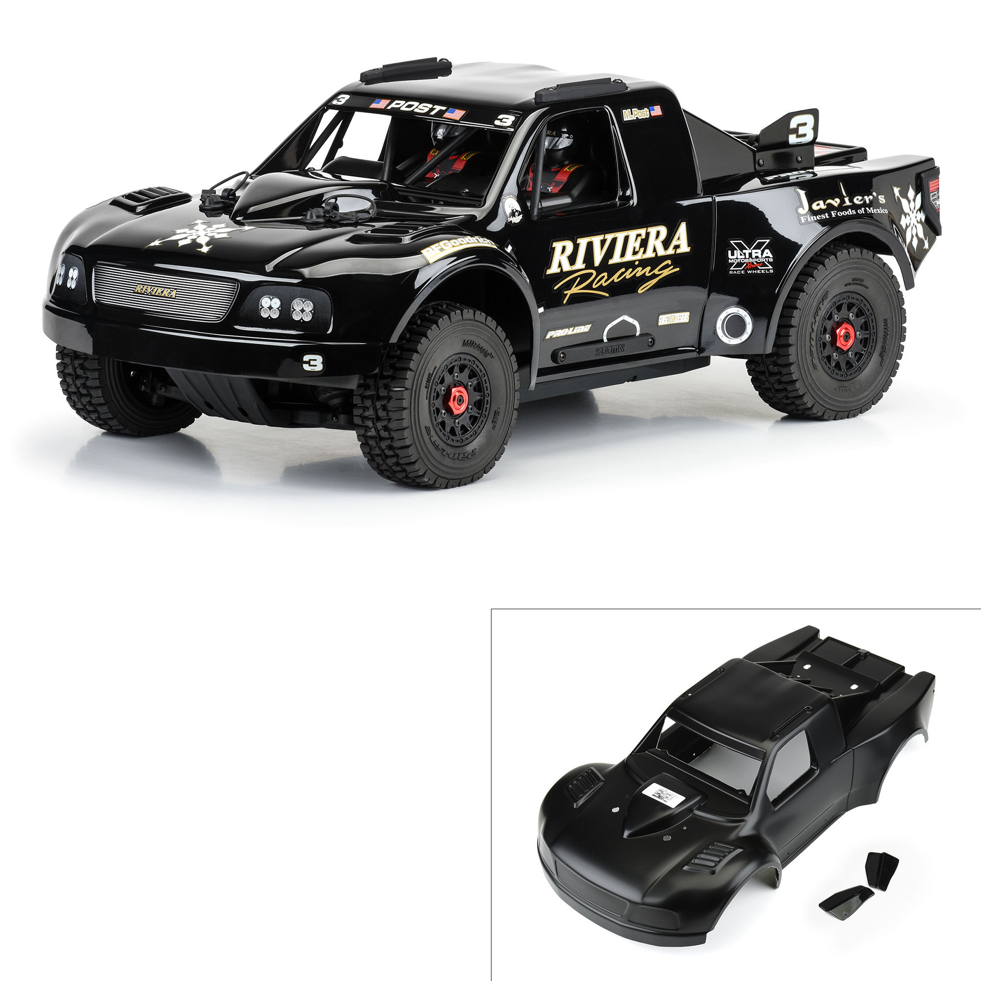 Pro-Line Racing 1/8 Pre-Cut 1997 Ford F-150 Trophy Truck Riviera Black Body: Mojave