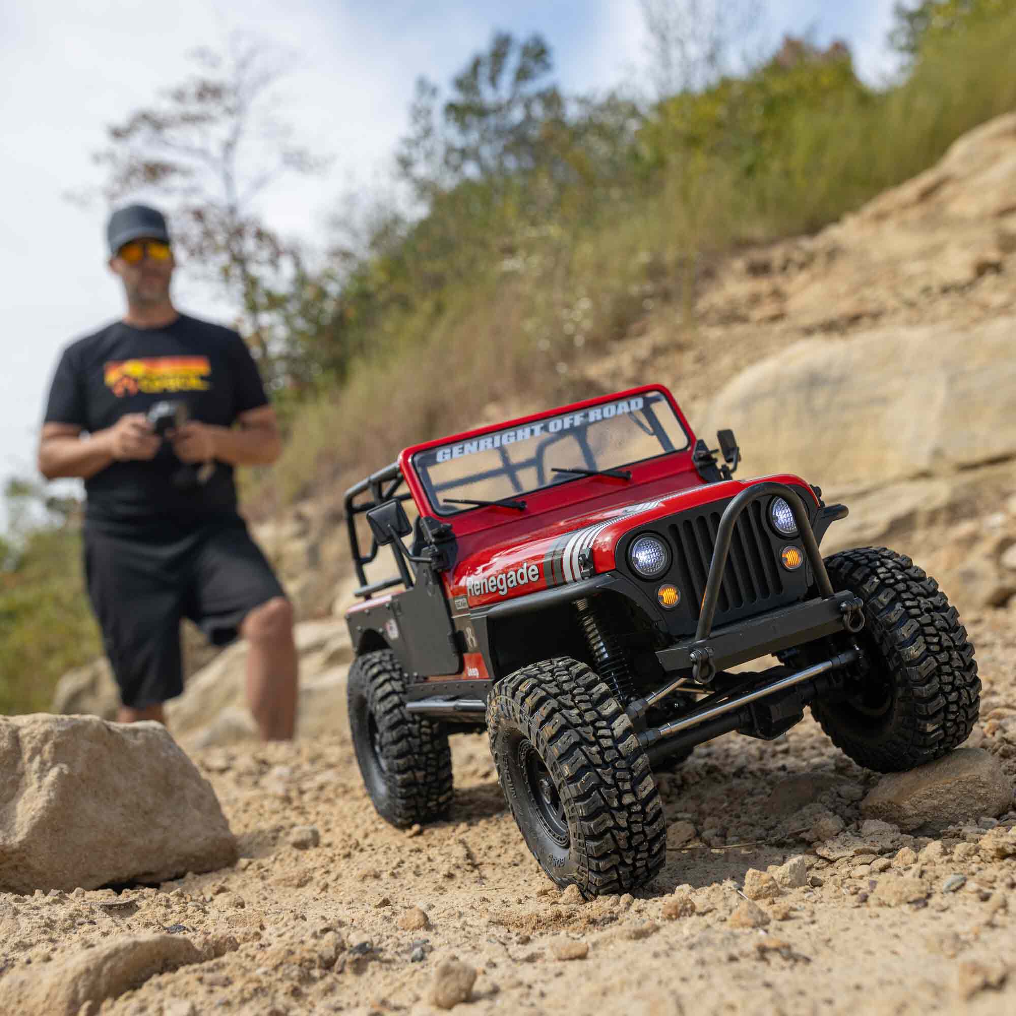 Axial 1/10 SCX10 III Jeep CJ-7 4X4 RTR Brushed Rock Crawler, Red