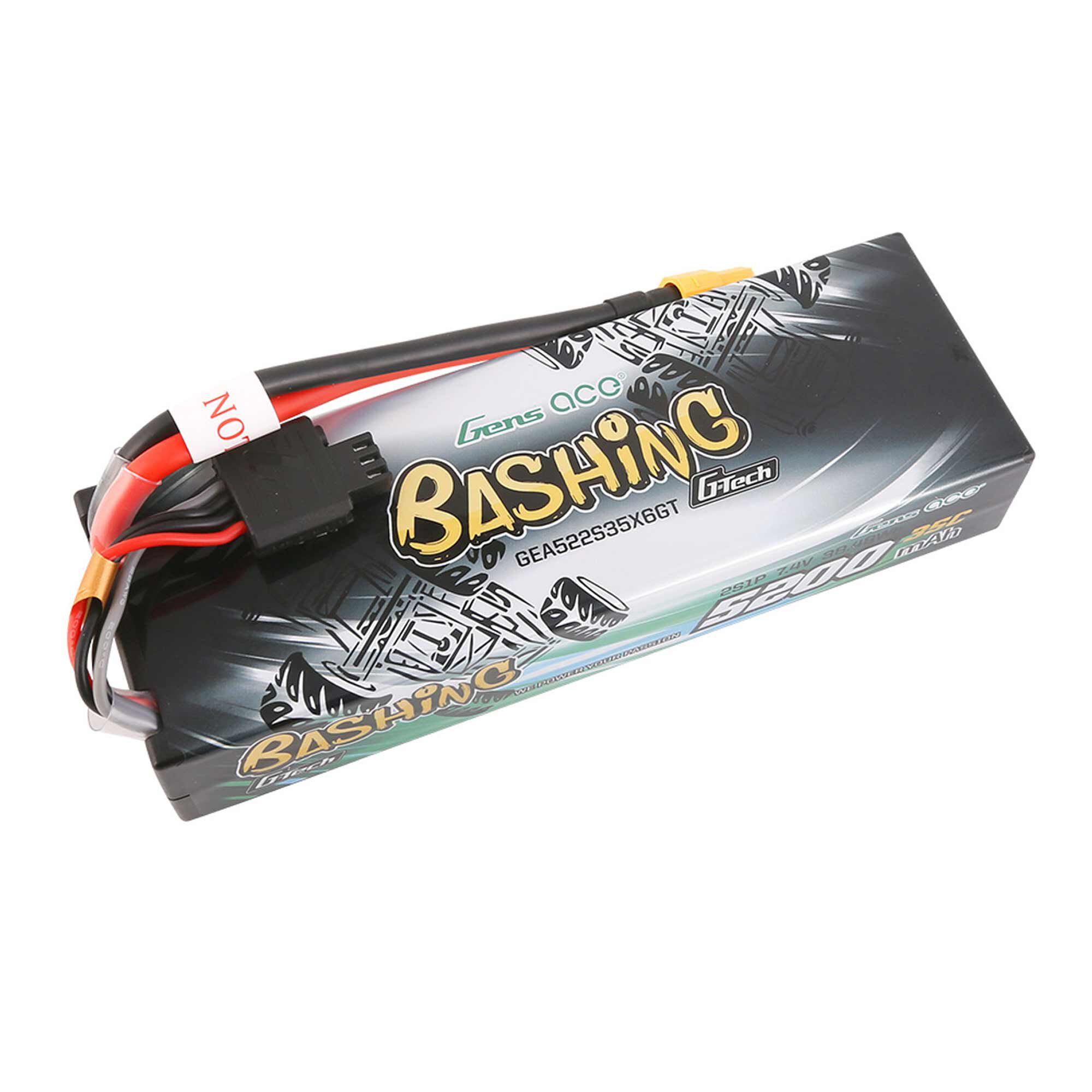 Gens ace 7.4V 5200mAh 2S 35C G-Tech Smart Bashing Hardcase LiPo Battery: XT60