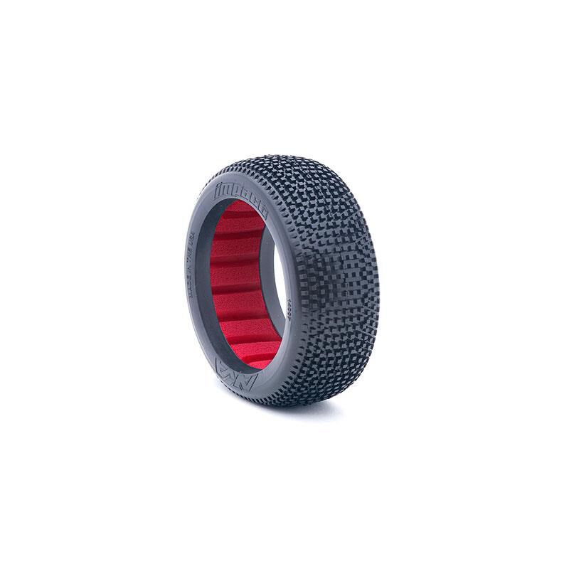 AKA PRODUCTS, INC. 1/8 Impact Super Soft Long Wear Tires, Red Inserts (2): Buggy