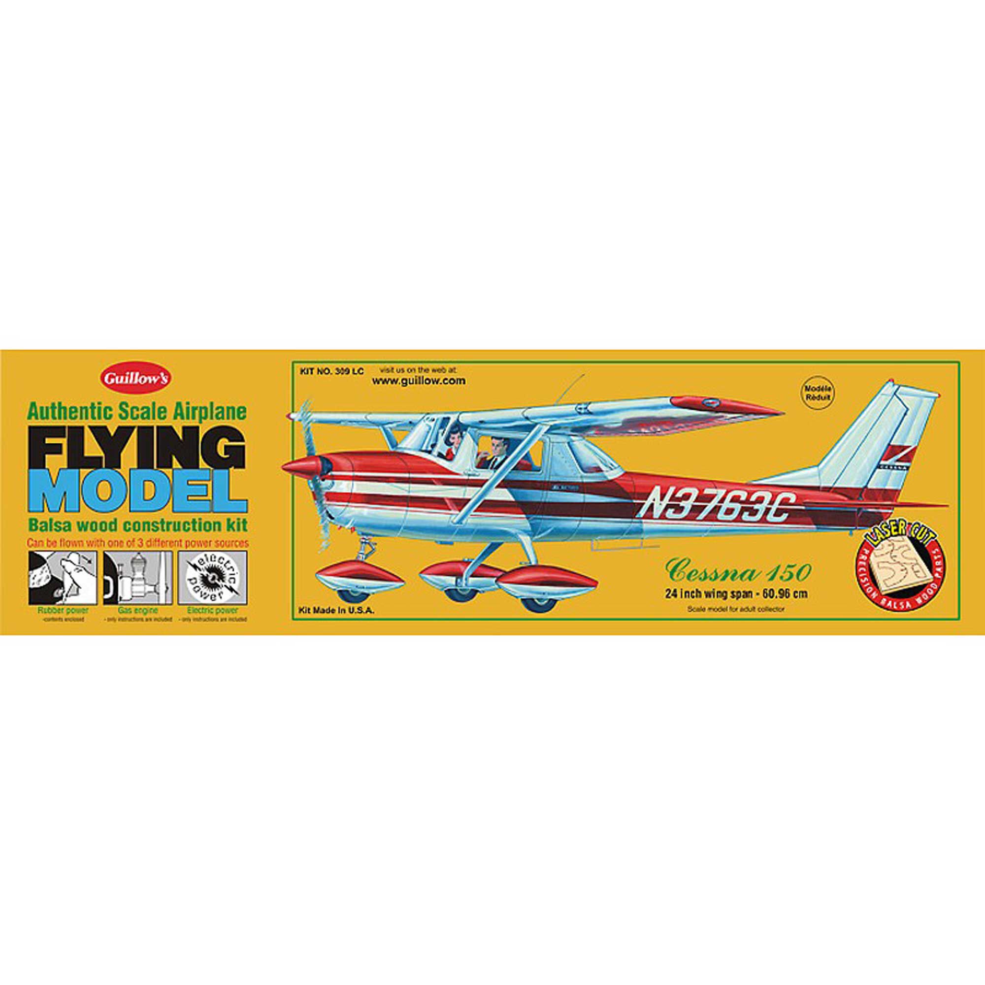 Guillow Cessna 150 Laser Cut Kit, 24"