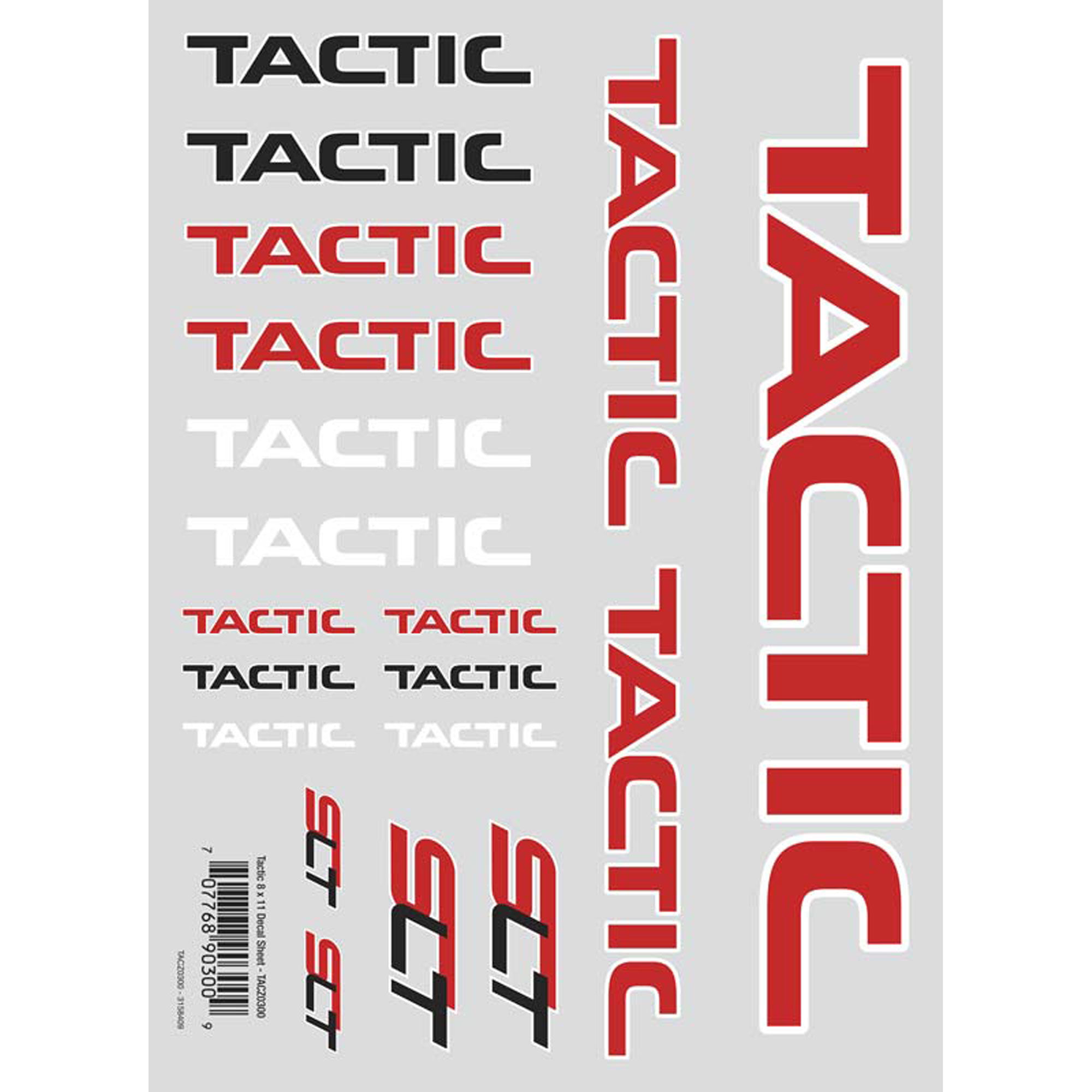 Tactic RC Die Cut Decal Sheet, 8x11"