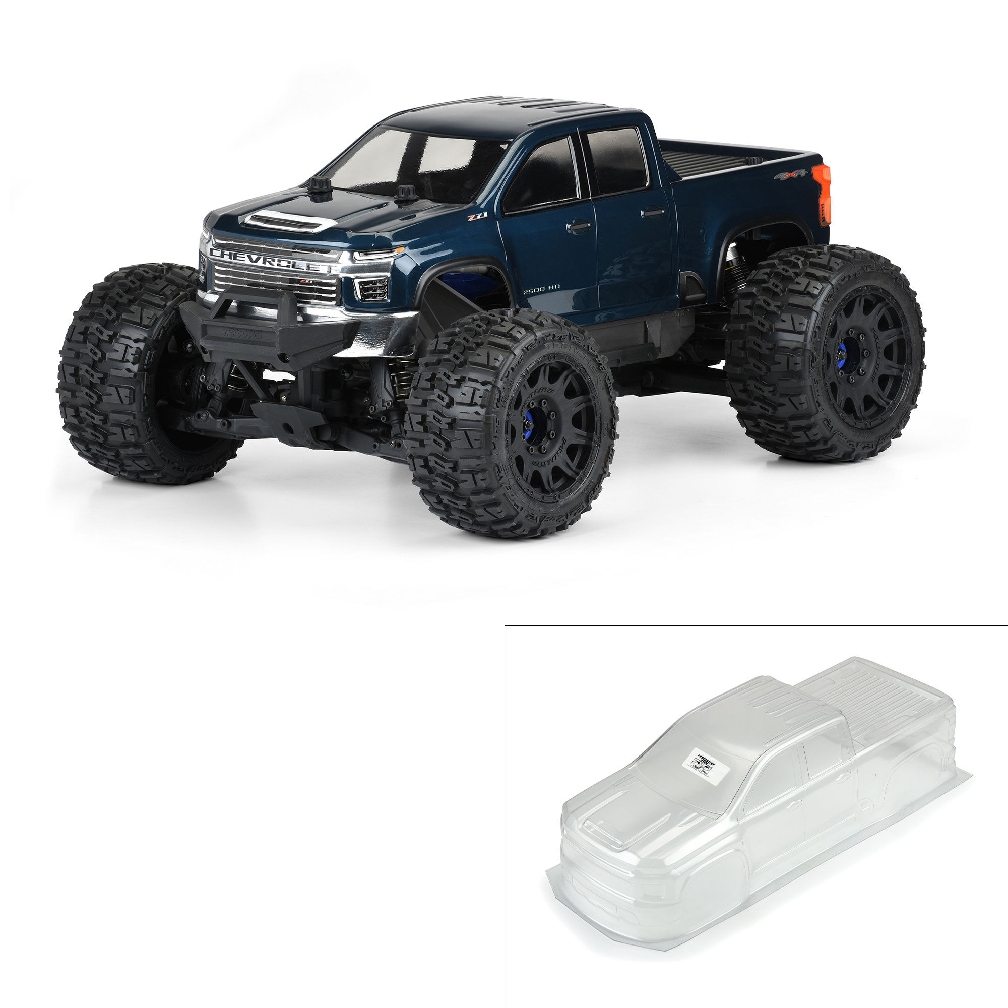 Pro-Line Racing 1/8 2021 Chevy Silverado 2500 HD Clear Body: E-REVO 2.0 & MAXX