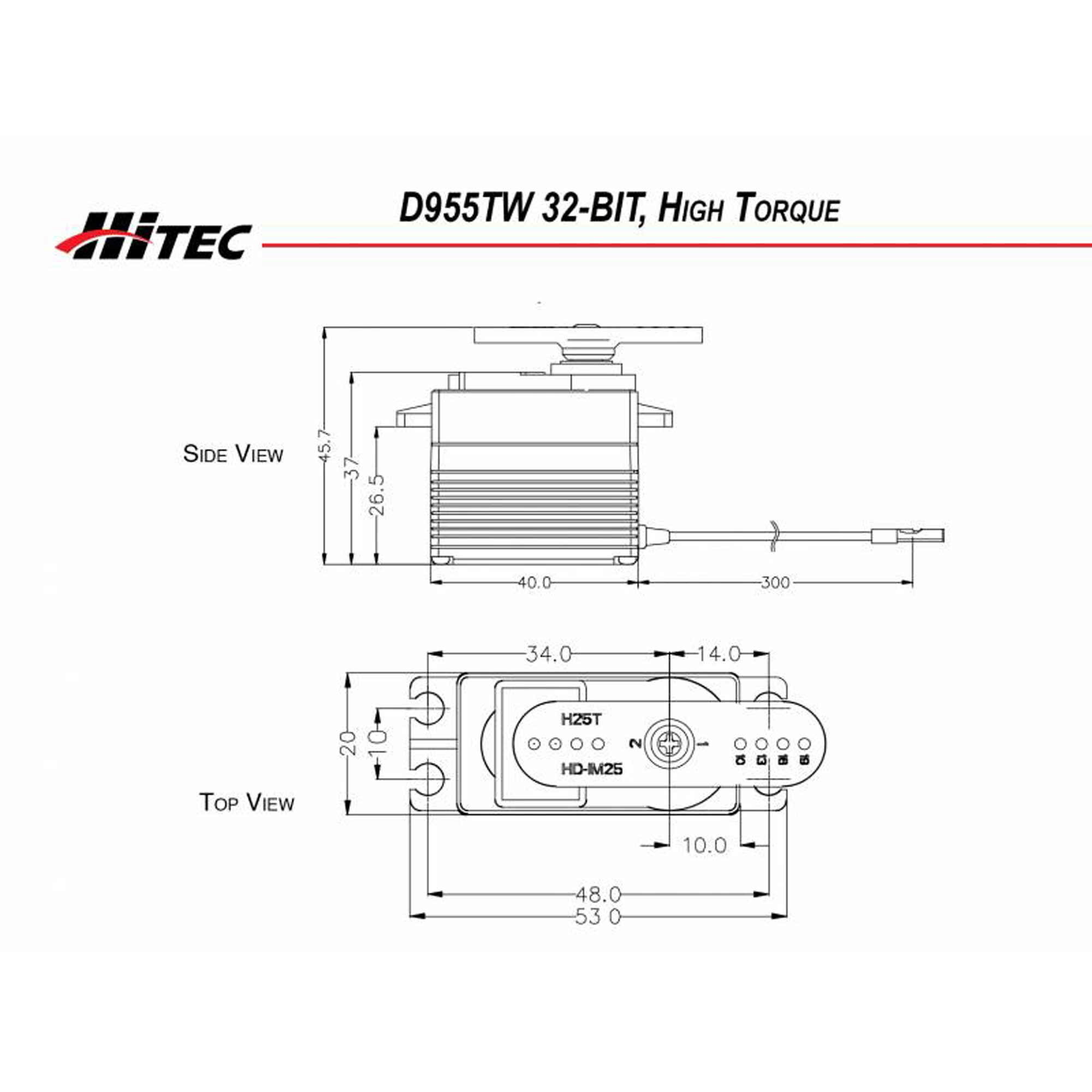 Hitec RCD Inc. D955TW Standard Digital Monster Torque Titanium Gear Servo