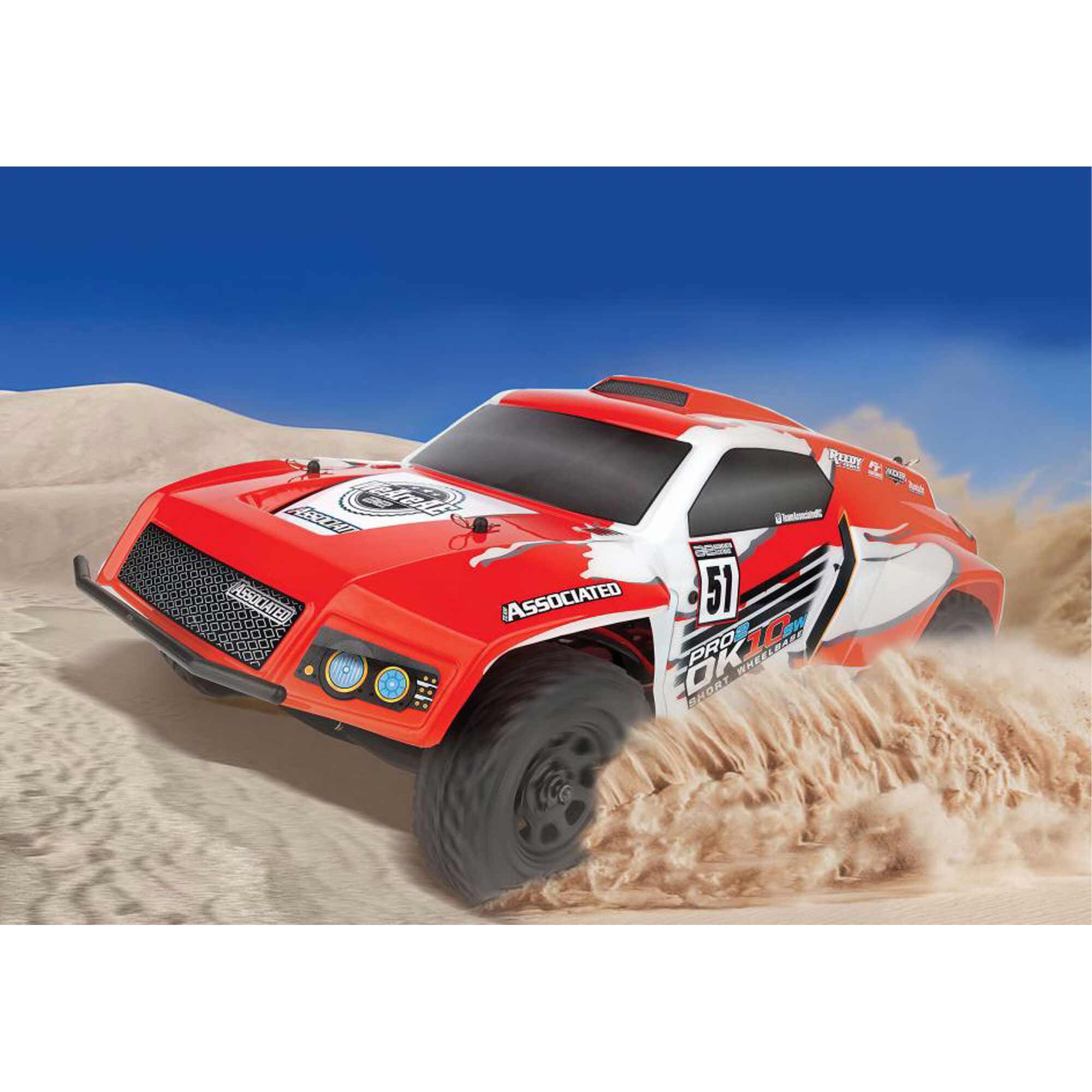 Team Associated 1/10 Pro2 DK10SW Dakar 2WD Buggy RTR, LiPo Combo, Red/White