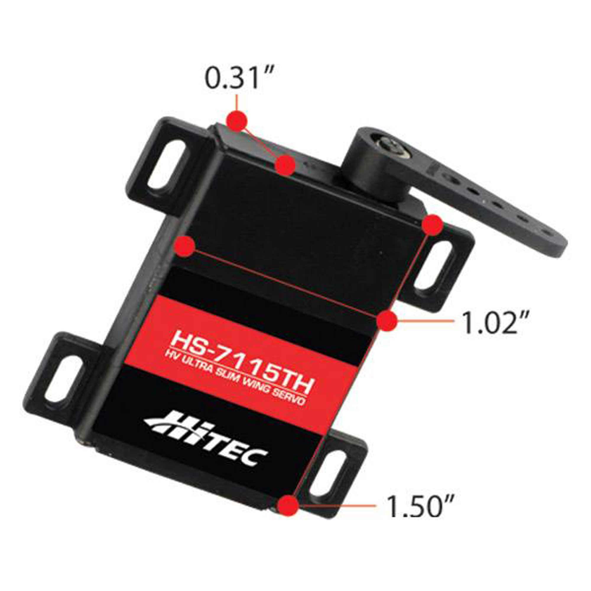 Hitec RCD Inc. HS-7115TH Thin Digital HV Titanium Gear Slim Wing Servo