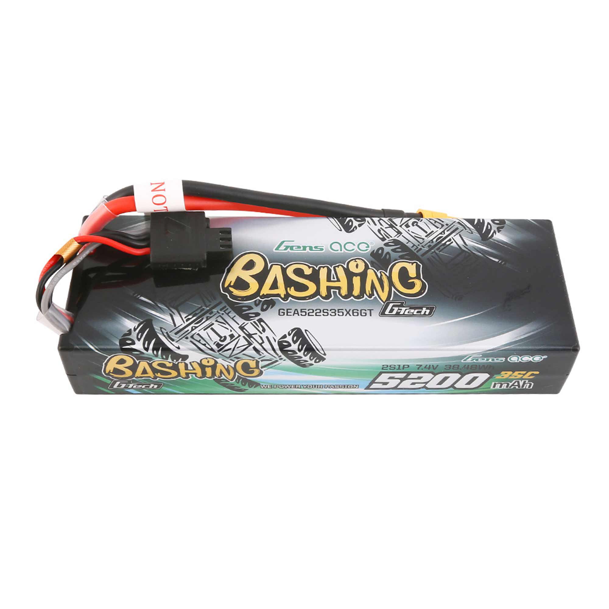 Gens ace 7.4V 5200mAh 2S 35C G-Tech Smart Bashing Hardcase LiPo Battery: XT60