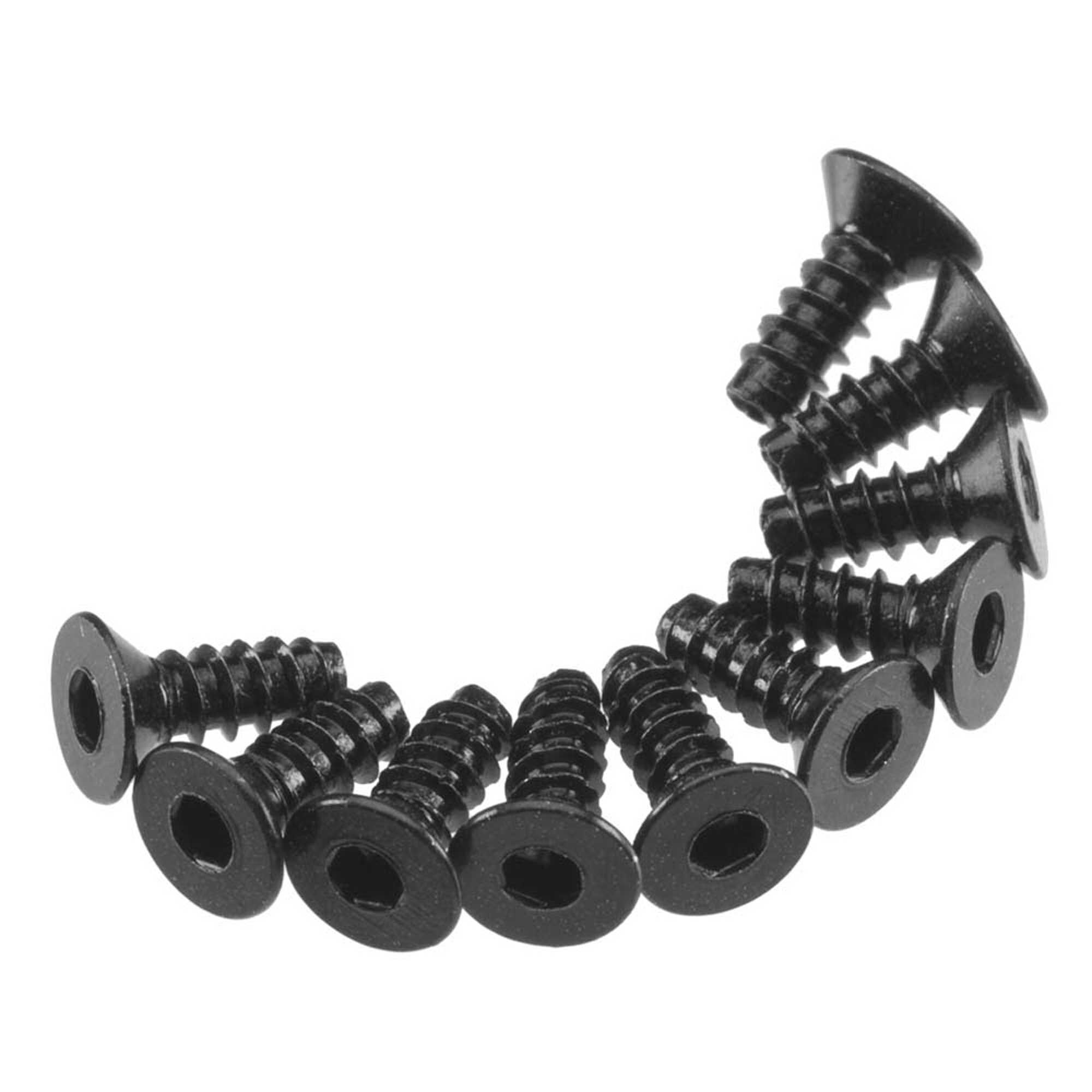 Axial Hex Socket Tap Flat Head M3x8mm, Black (10)