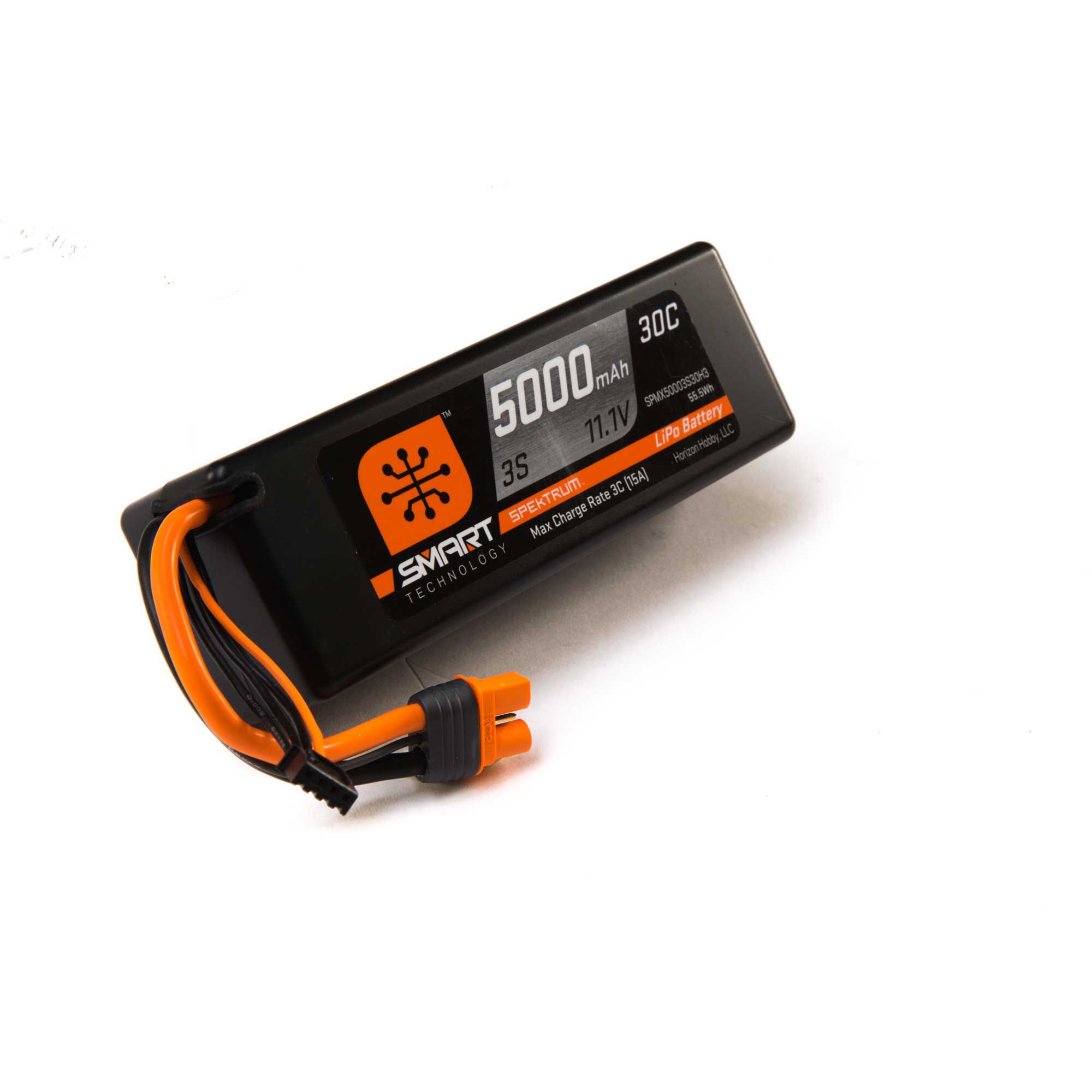 Spektrum Accessories 11.1V 5000mAh 3S 30C Smart Hardcase LiPo Battery: IC3
