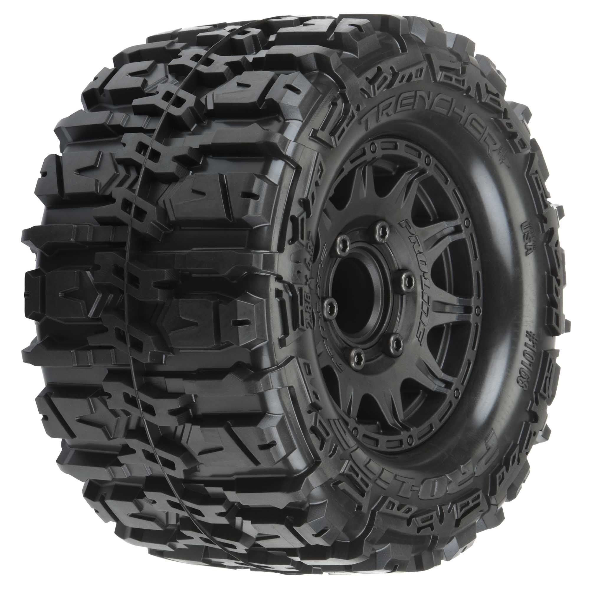 Pro-Line Racing 1/10 Trencher HP BELTED F/R 2.8" MT Tires MTD 12mm/14mm Blk Raid (2)