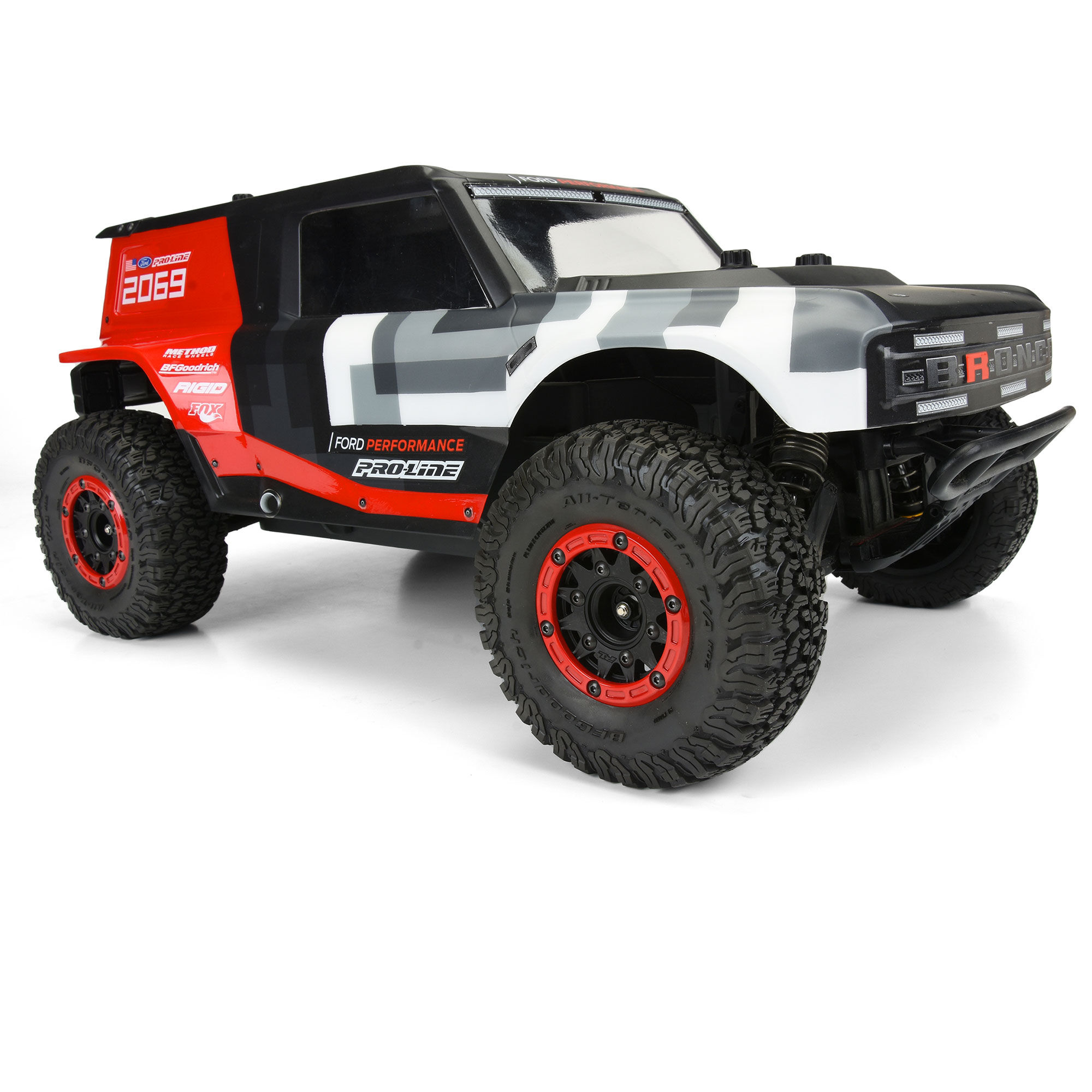 Pro-Line Racing 1/10 Raid Bead-Loc Fr/Rr 2.2"/3.0" 12 & 14mm SC Wheels (2) Red/Black