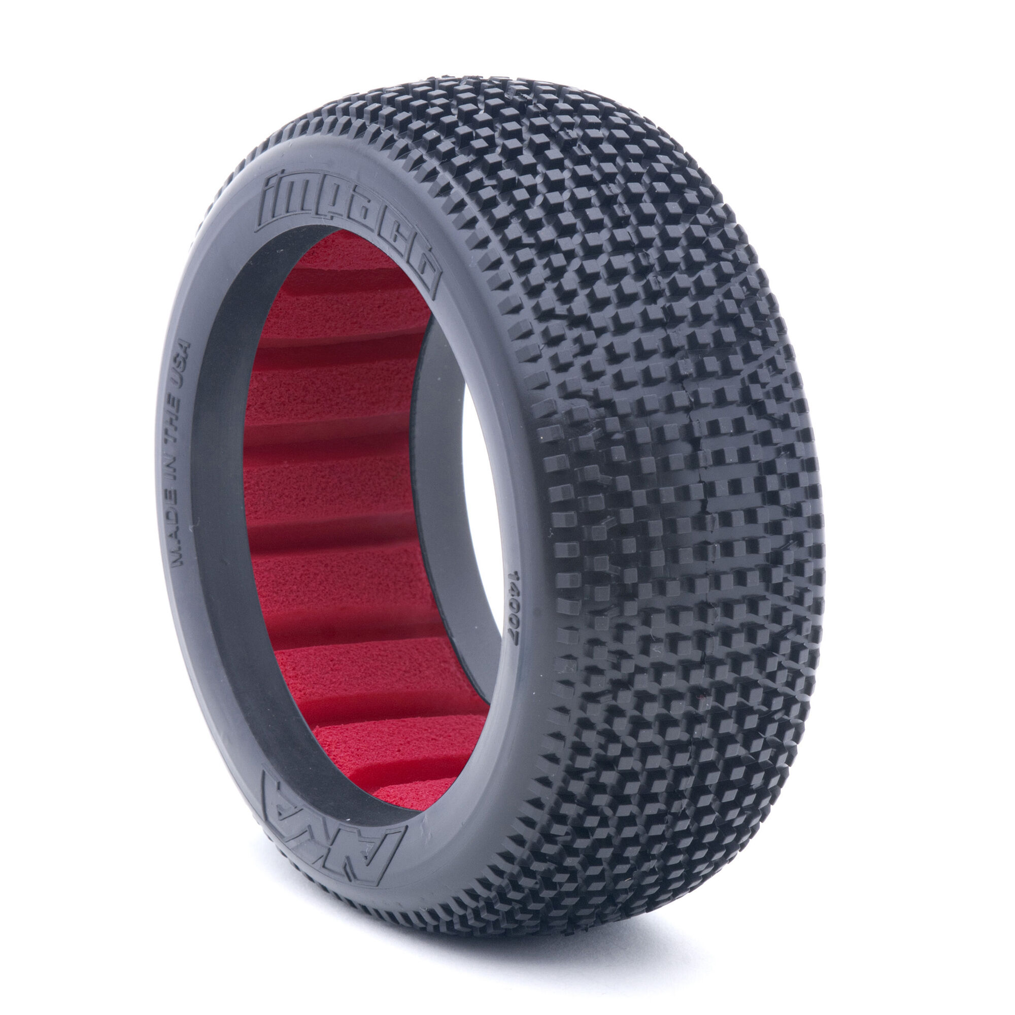 AKA PRODUCTS, INC. 1/8 Impact Super Soft Tires, Red Inserts (2): Buggy