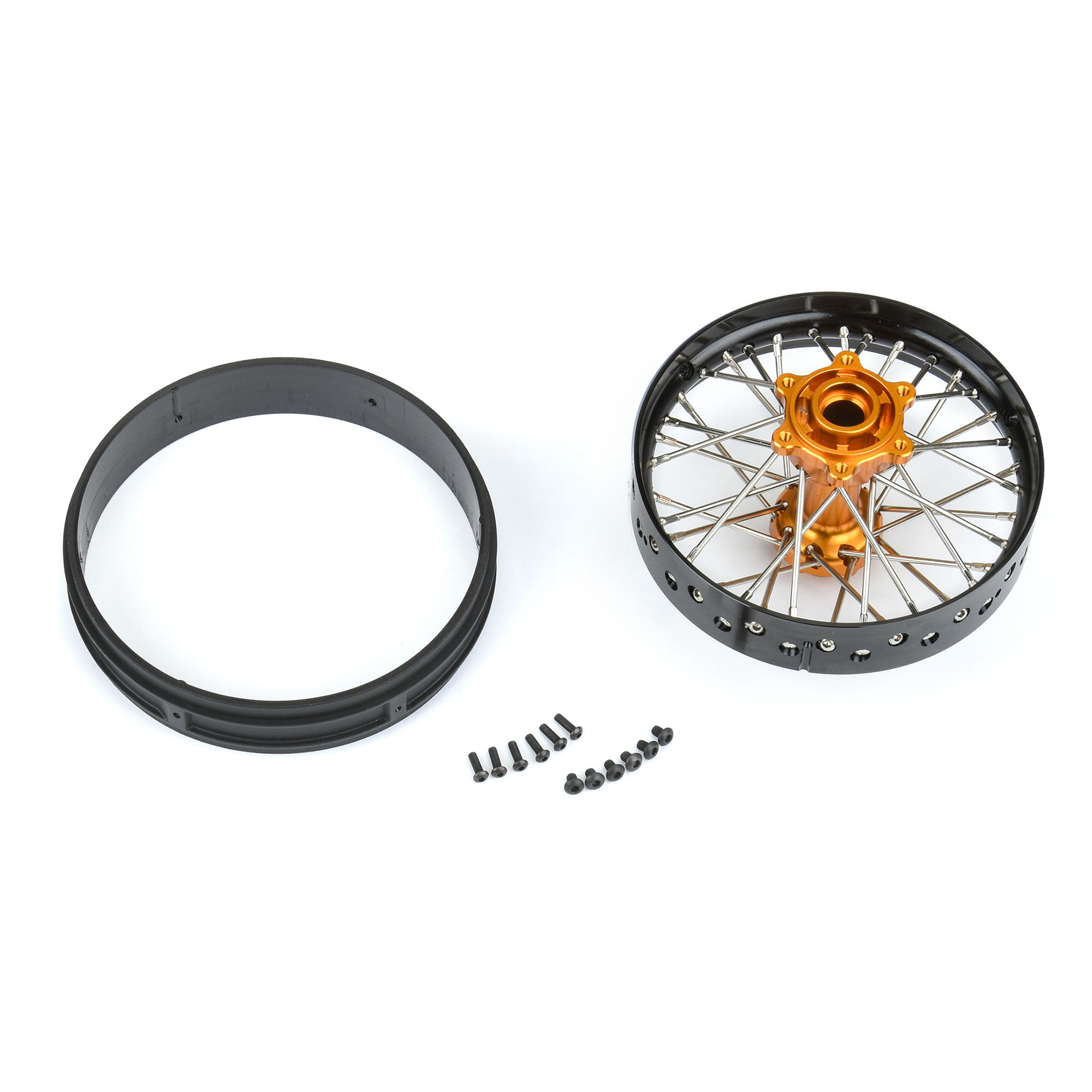 Pro-Line Racing 1/4 Pro-Spec Aluminum V2 Bead Rear Wheel Black/Gold (1): Promoto-MX