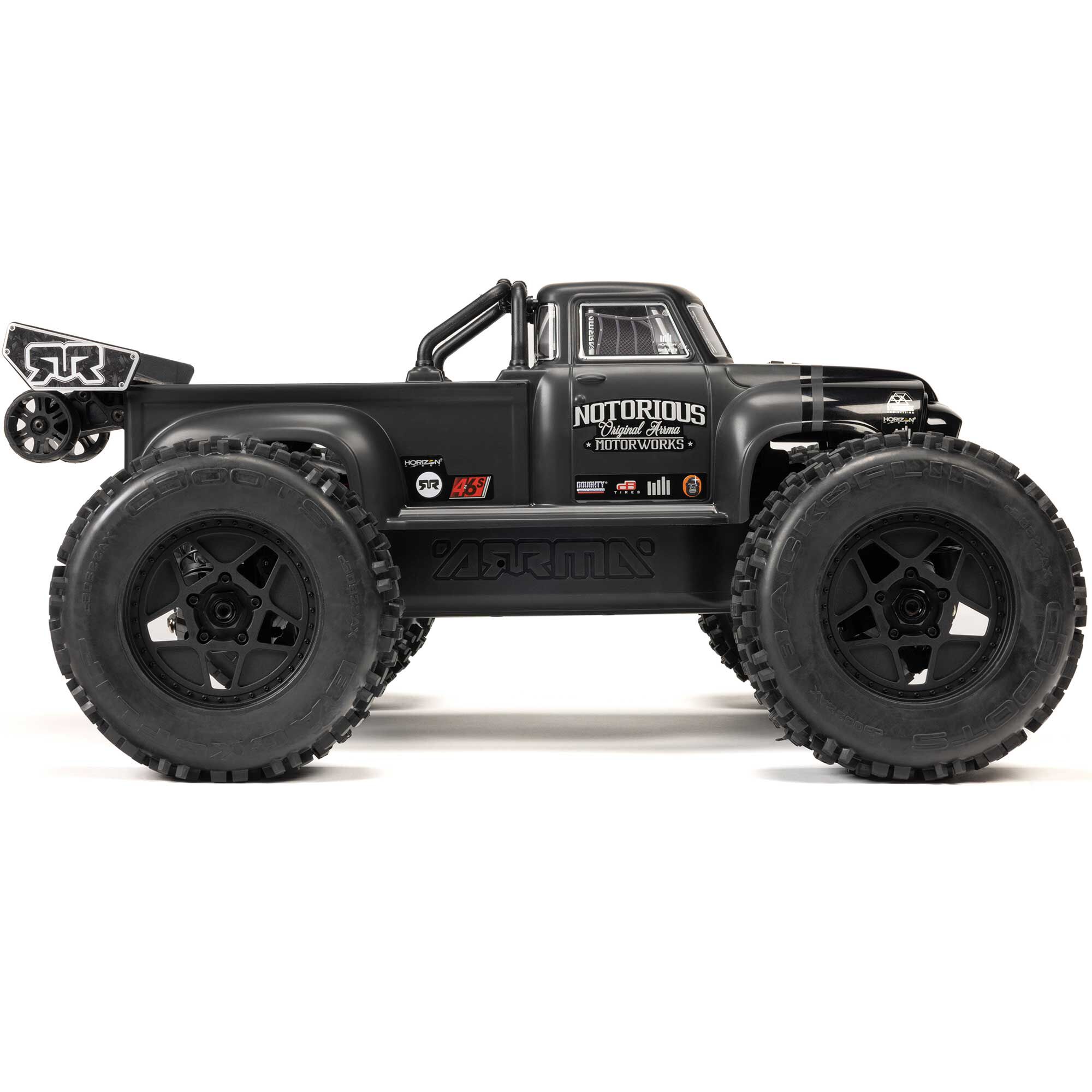 ARRMA 1/8 NOTORIOUS 6S 4X4 RTR Brushless Stunt Truck, Black