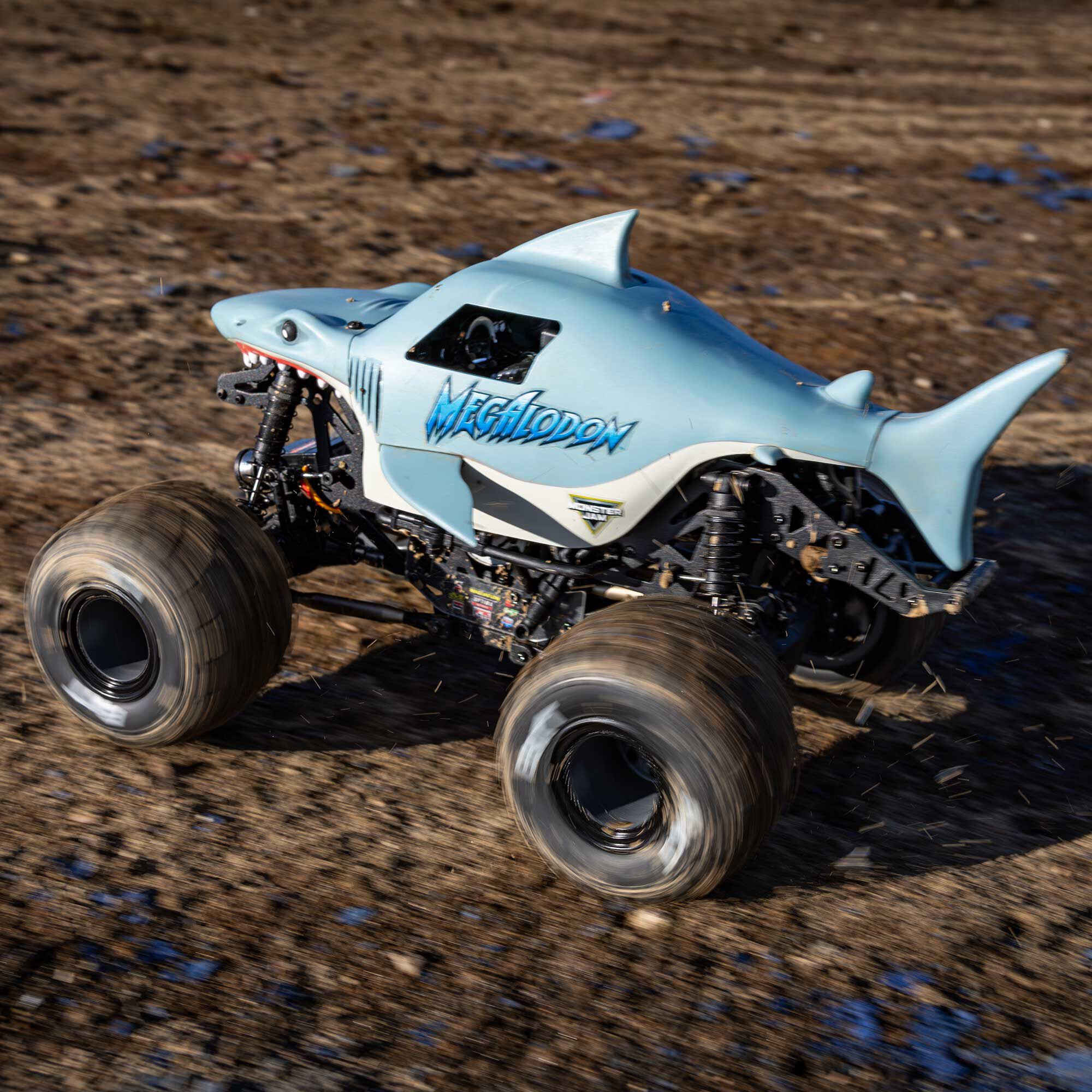Losi 1/18 Mini LMT Megalodon 2S 4X4 RTR Brushed Monster Truck (Battery & Charger Included), Blue