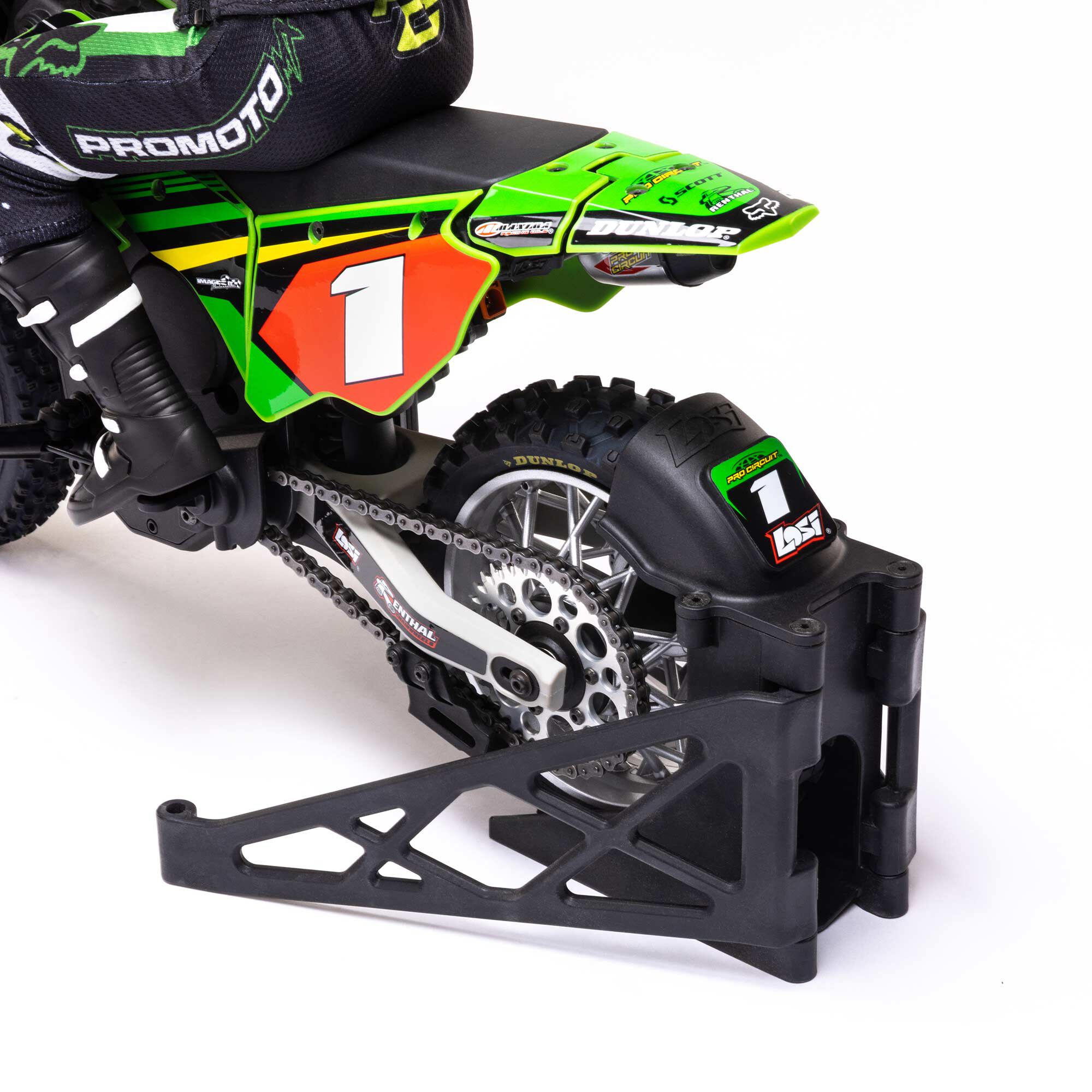 Losi 1/4 Promoto-MX Pro Circuit 2S RTR Brushless Motorcycle (Battery and Charger Included), Green