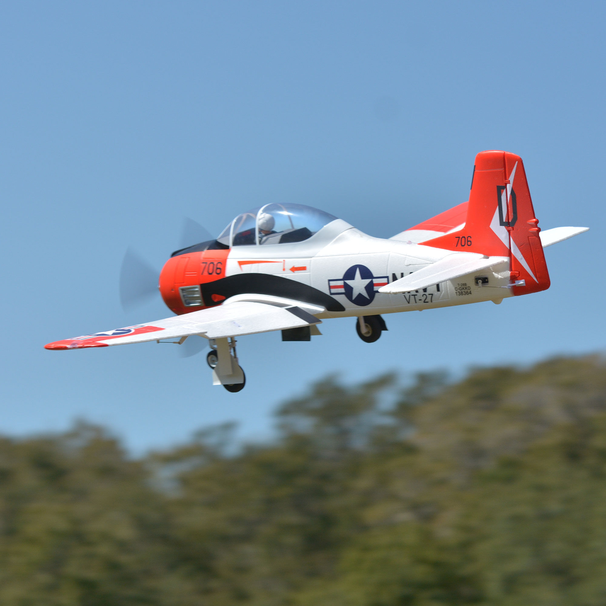 FMS T-28D Trojan V4 Red PNP, 1400mm