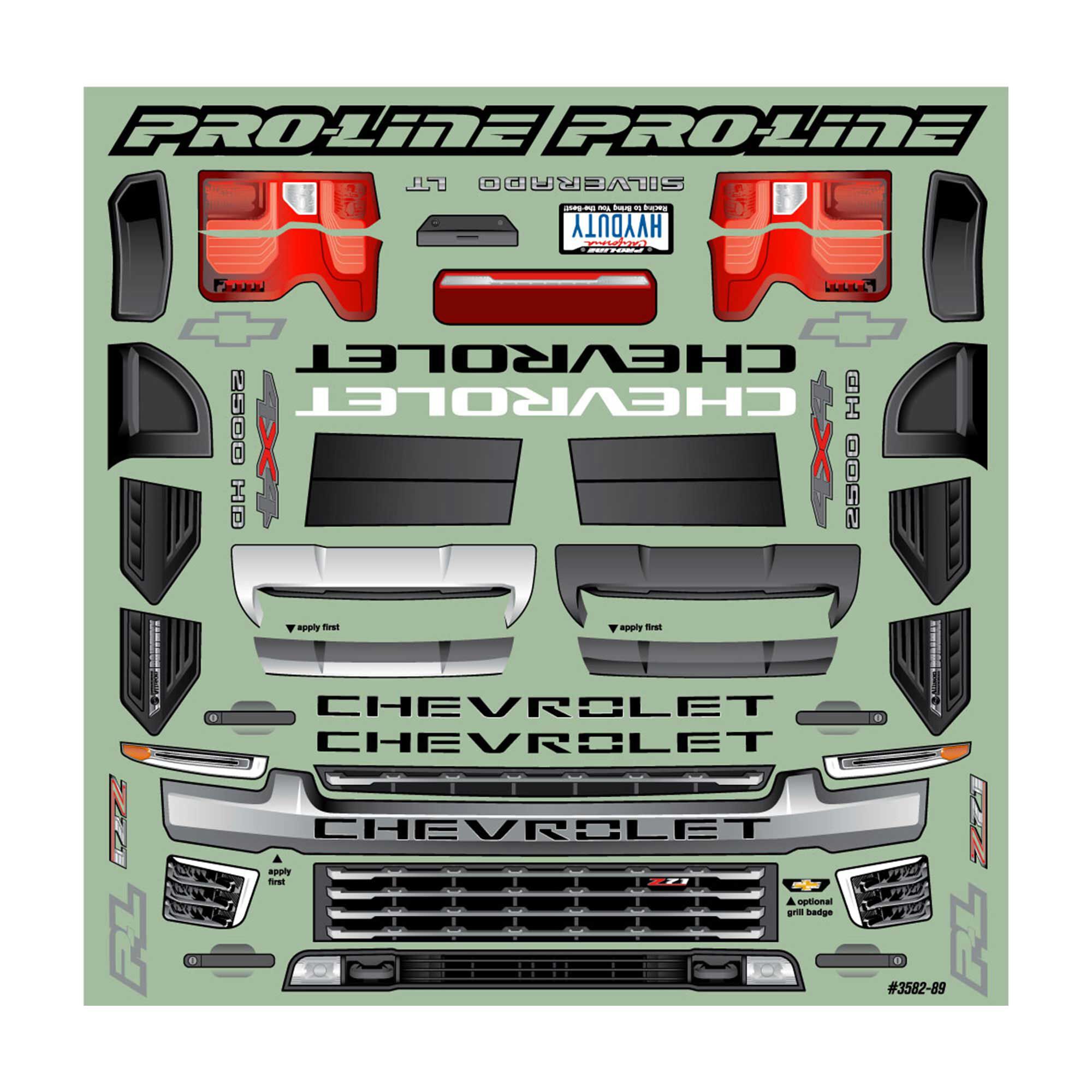 Pro-Line Racing 1/8 2021 Chevrolet Silverado 2500 HD Clear Body