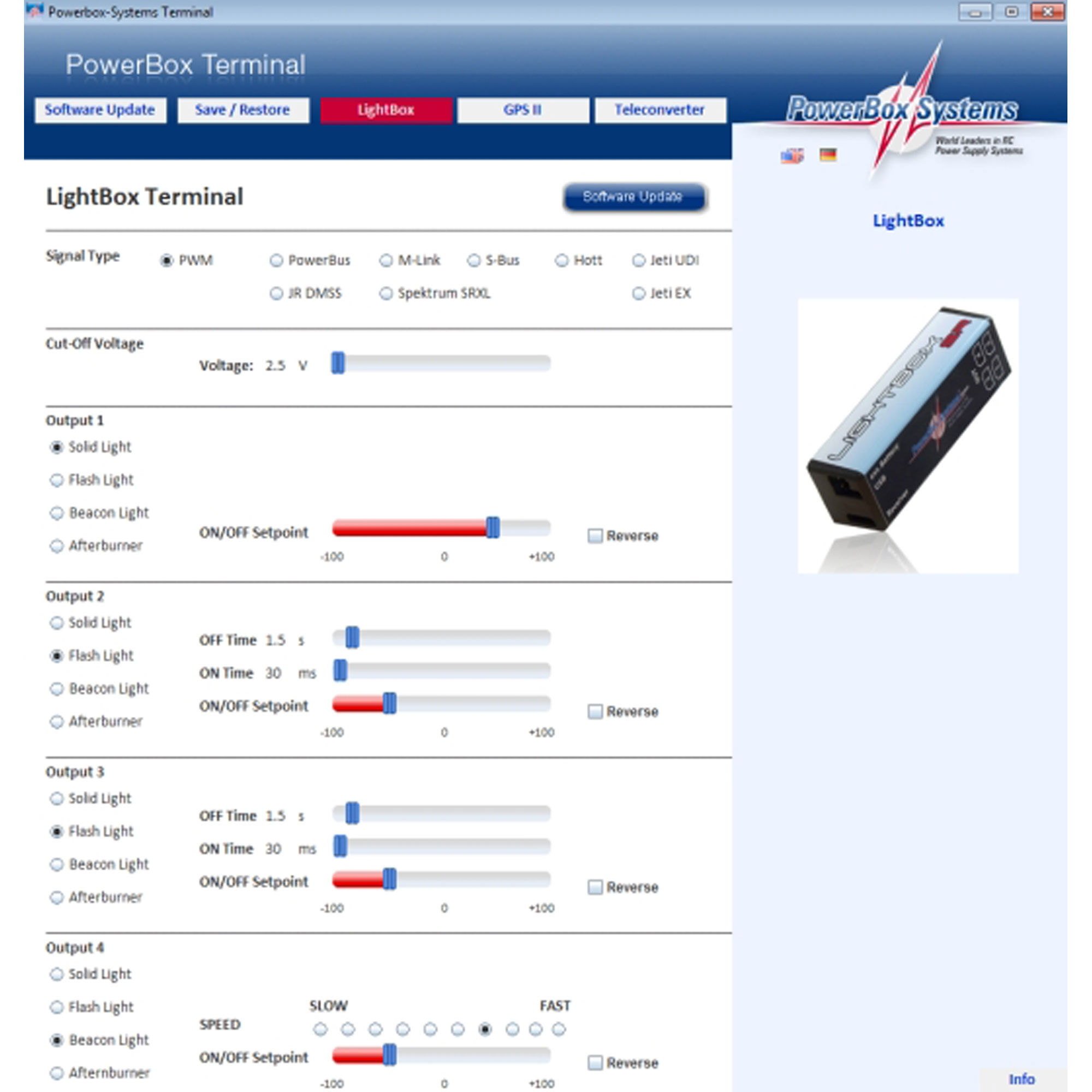 PowerBox Systems LightBox SR including Patchleads