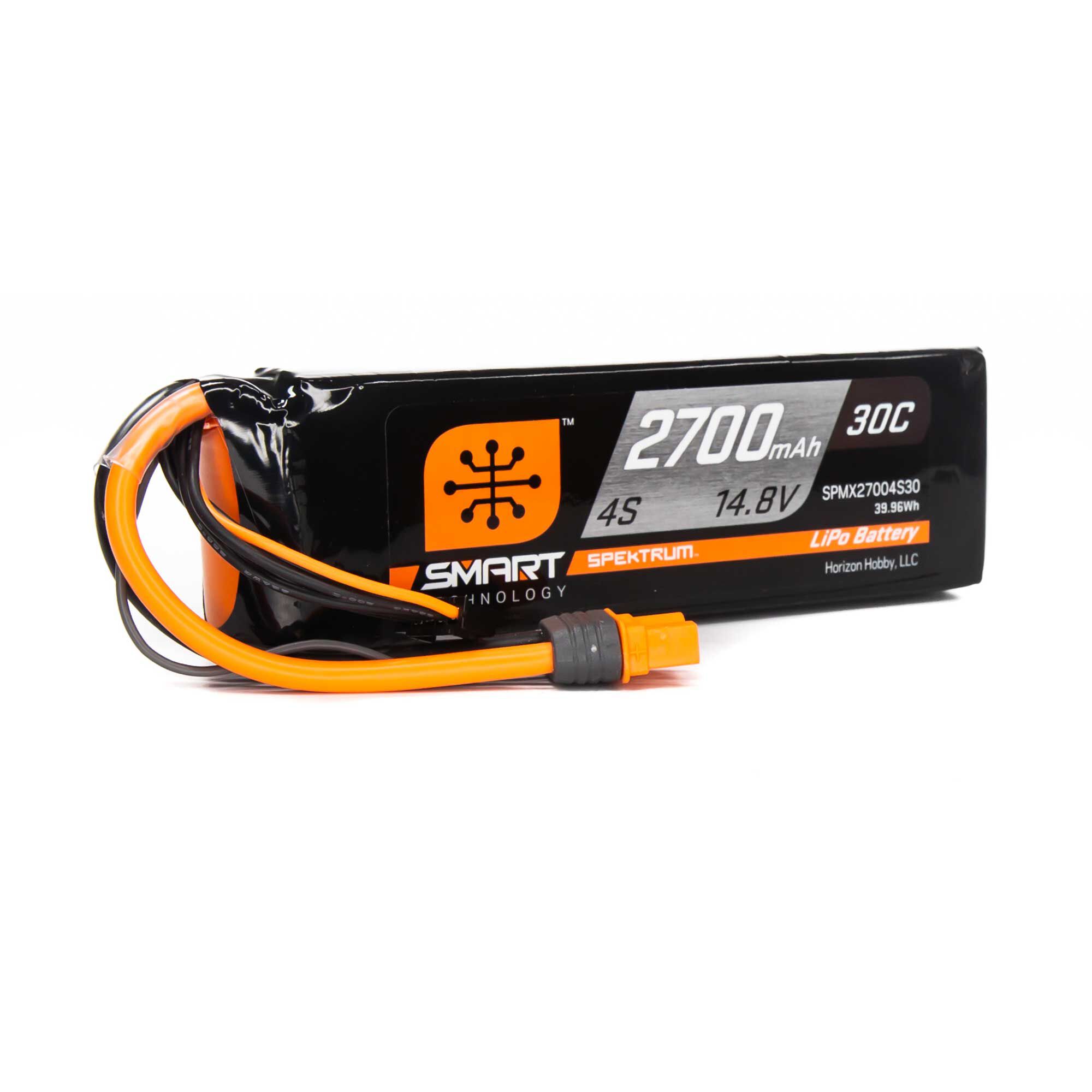 Spektrum Accessories 14.8V 2700mAh 4S 30C Smart LiPo Battery: IC3