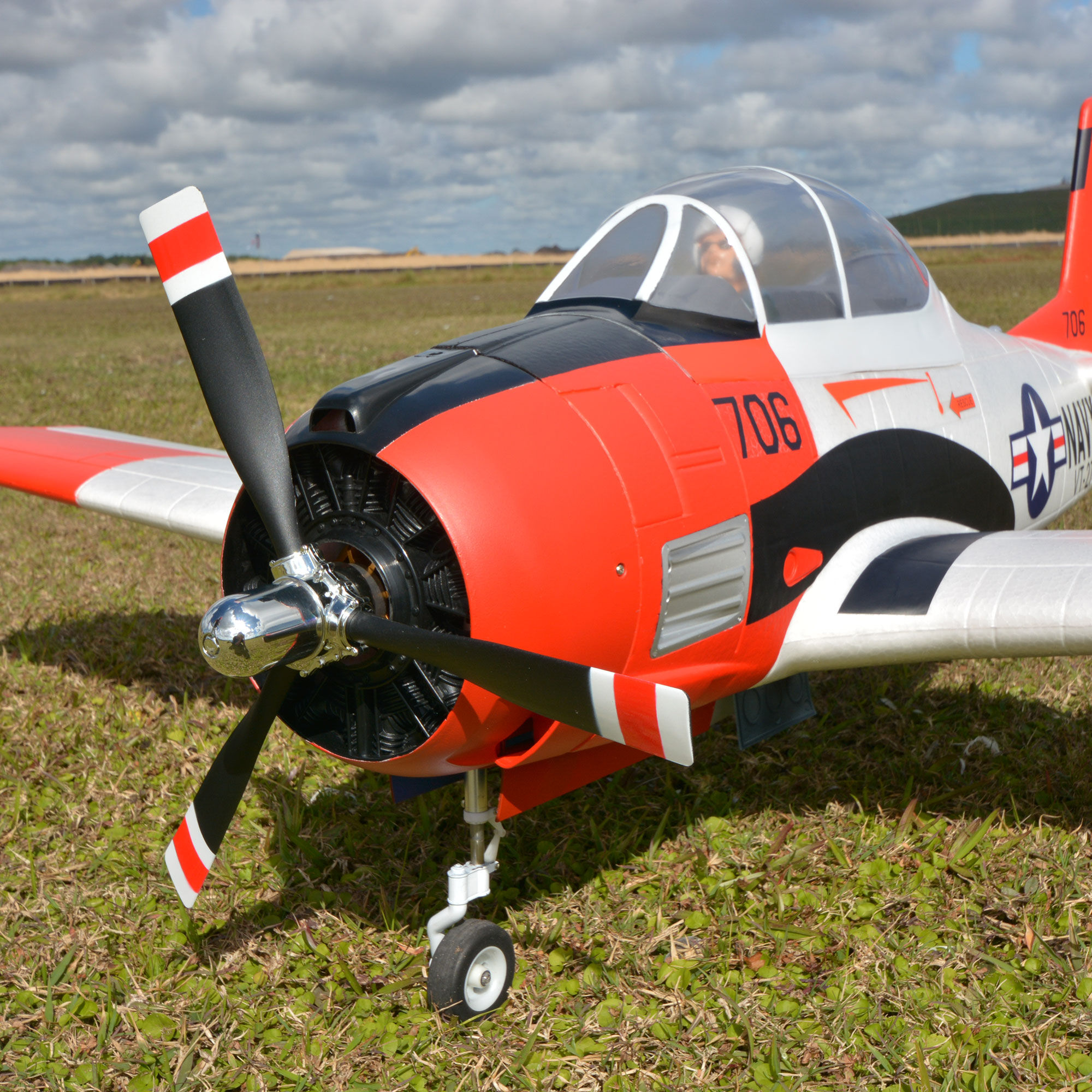 FMS T-28D Trojan V4 Red PNP, 1400mm