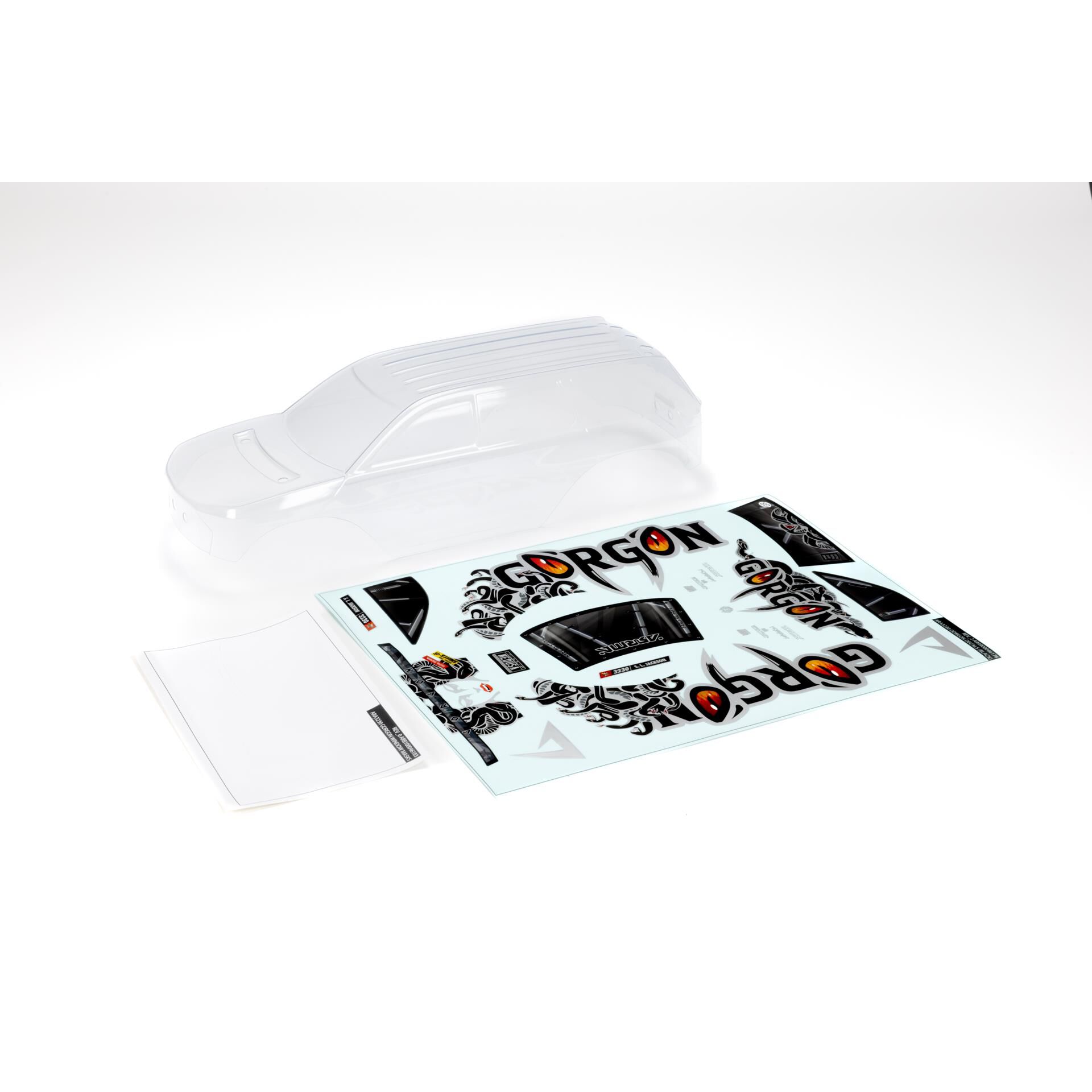 ARRMA GORGON Clear Body with Decals & Window Masks