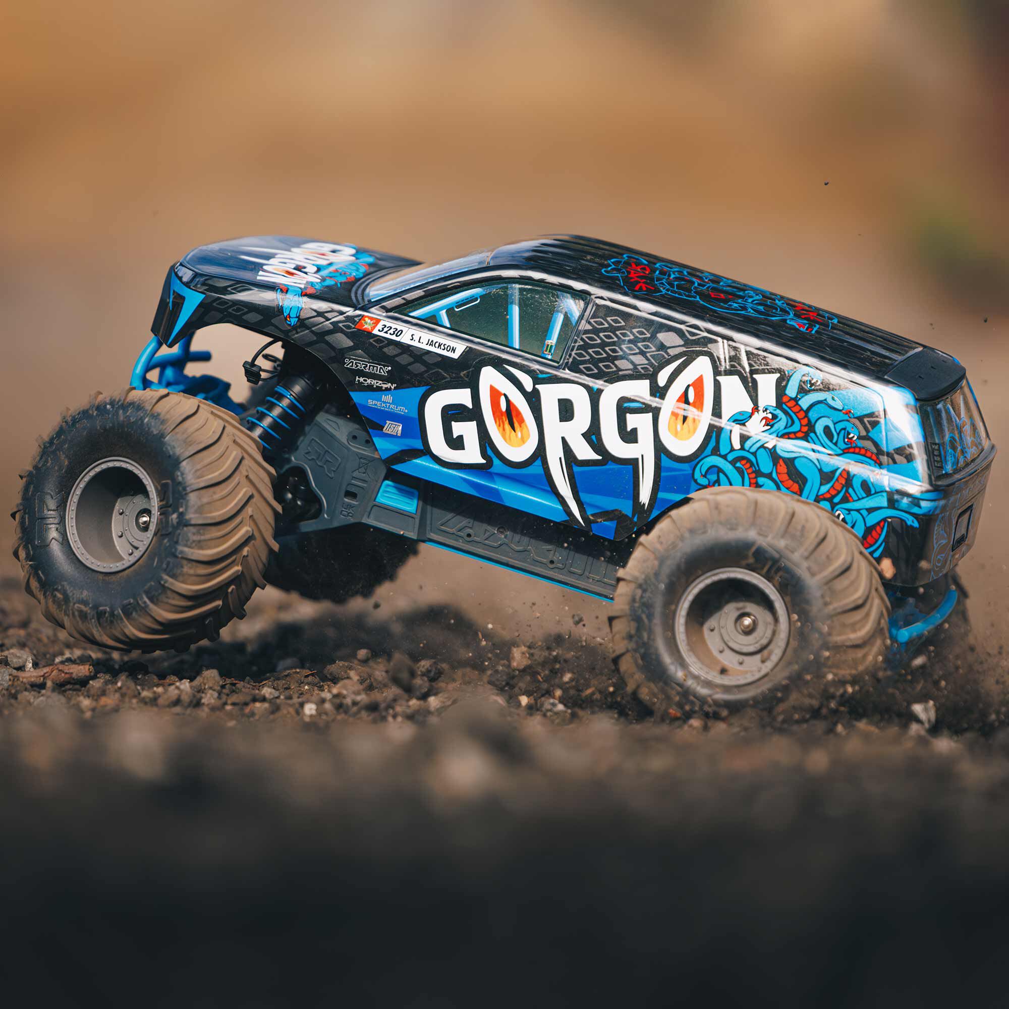 ARRMA 1/10 GORGON 2WD RTR Brushed Monster Truck, Blue