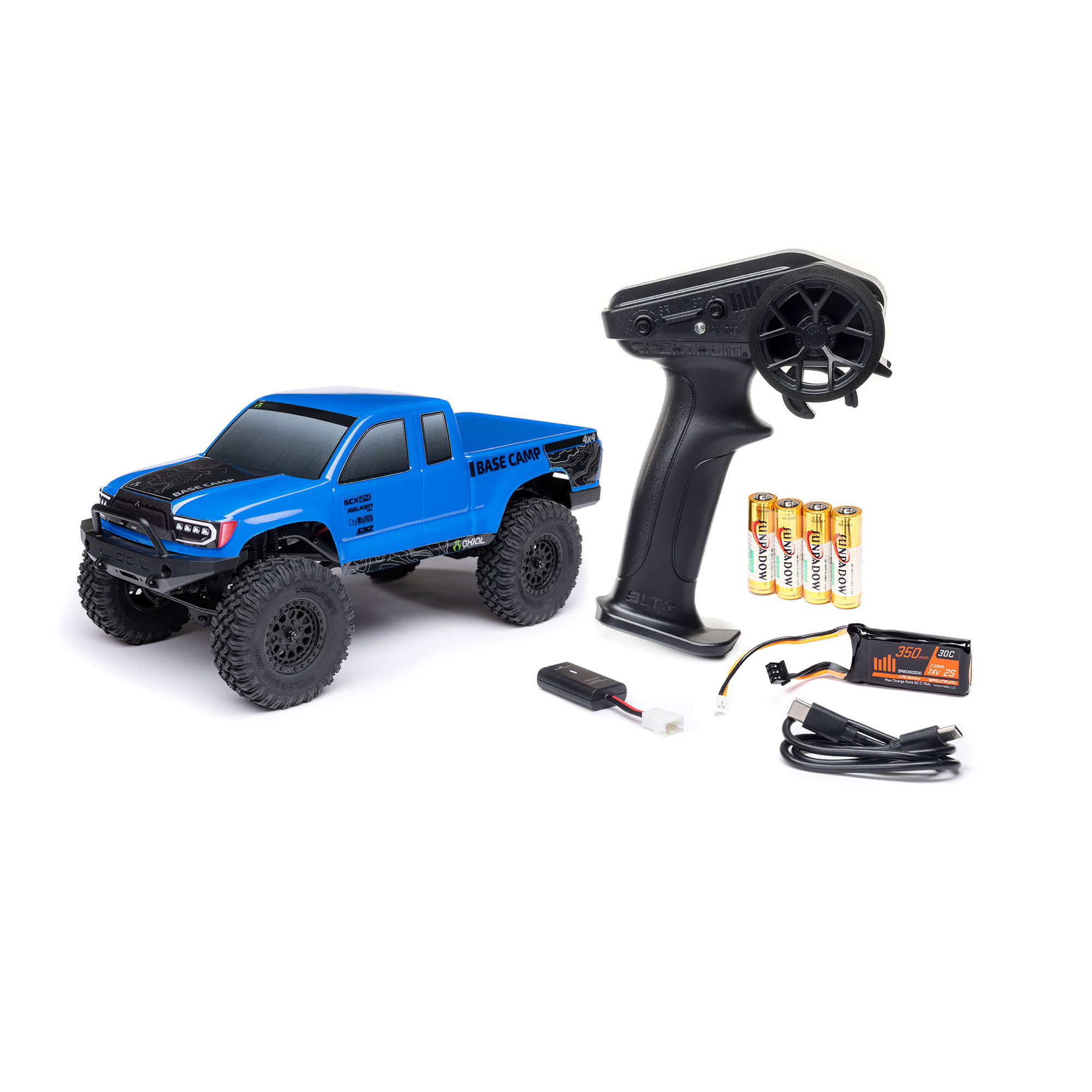 Axial 1/24 SCX24 Base Camp 4X4 RTR Brushed Rock Crawler (Battery & Charger Included), Blue