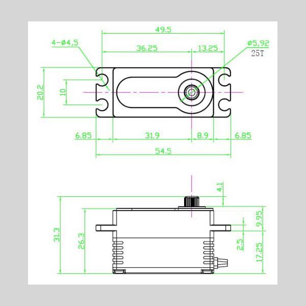REEFS RC 299:LP Low Profile Digital Metal Gear Waterproof Programmable Servo, Black