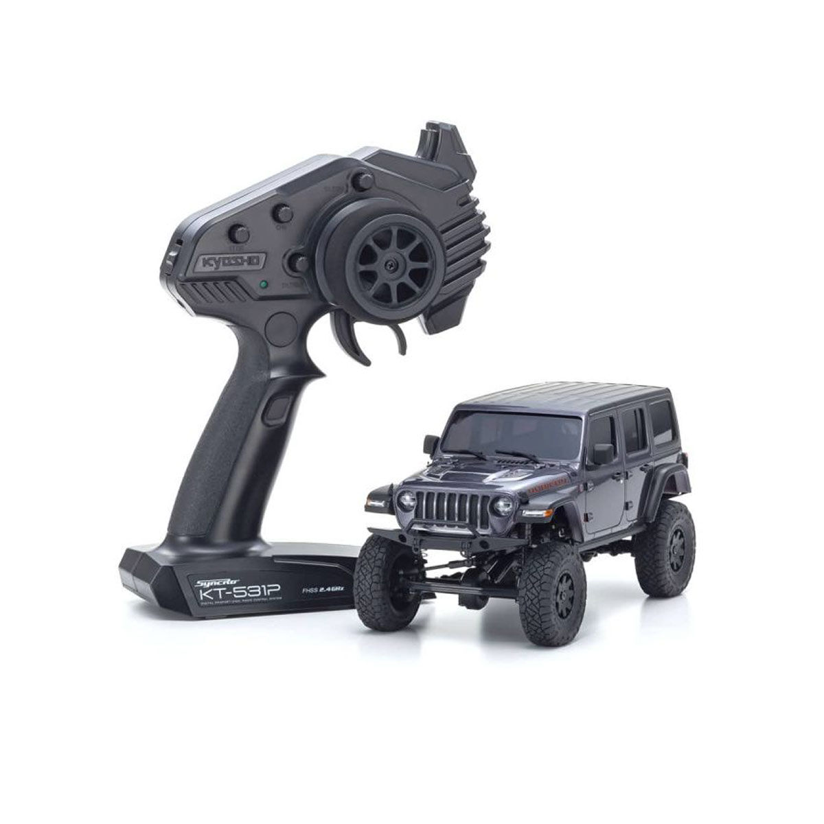 Kyosho 1/28 Jeep Wrangler Unlimited Rubicon MINI-Z 4x4 Crawler RTR, Metallic Granite