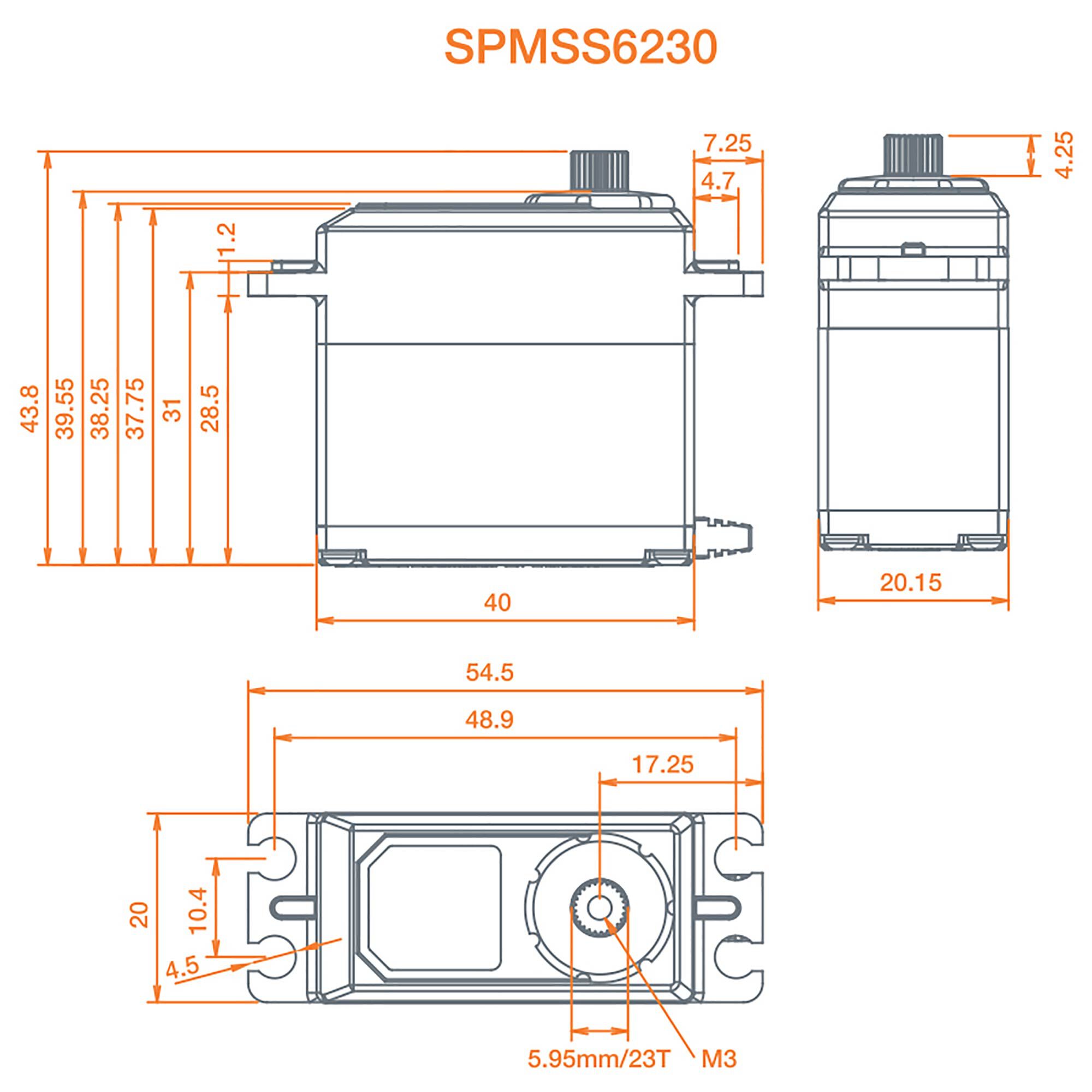 Spektrum S6230 Standard Digital High Torque Metal Gear Surface Servo