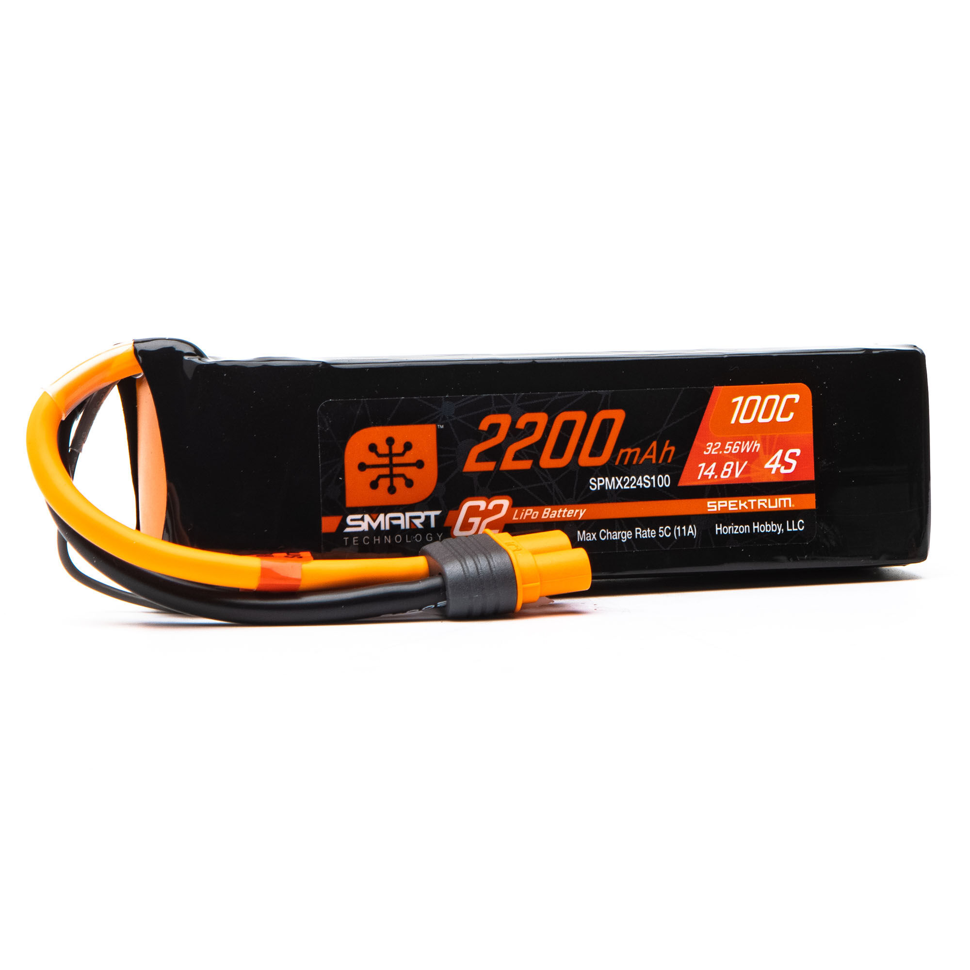 Spektrum Accessories 14.8V 2200mAh 4S 100C Smart G2 LiPo Battery: IC3