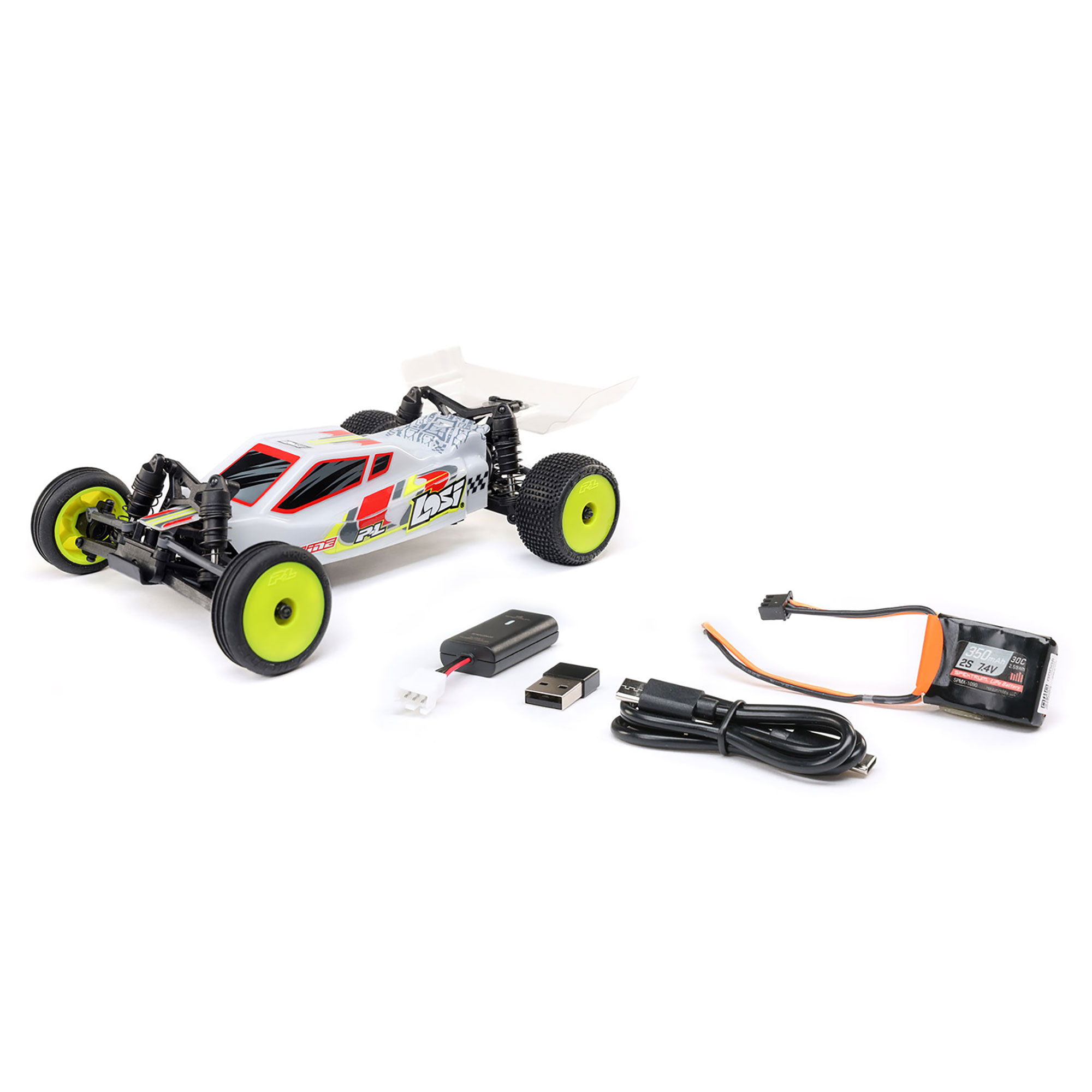 Losi 1/24 Micro-B 2S 2WD RTR Race Buggy (Battery & Charger Included), White