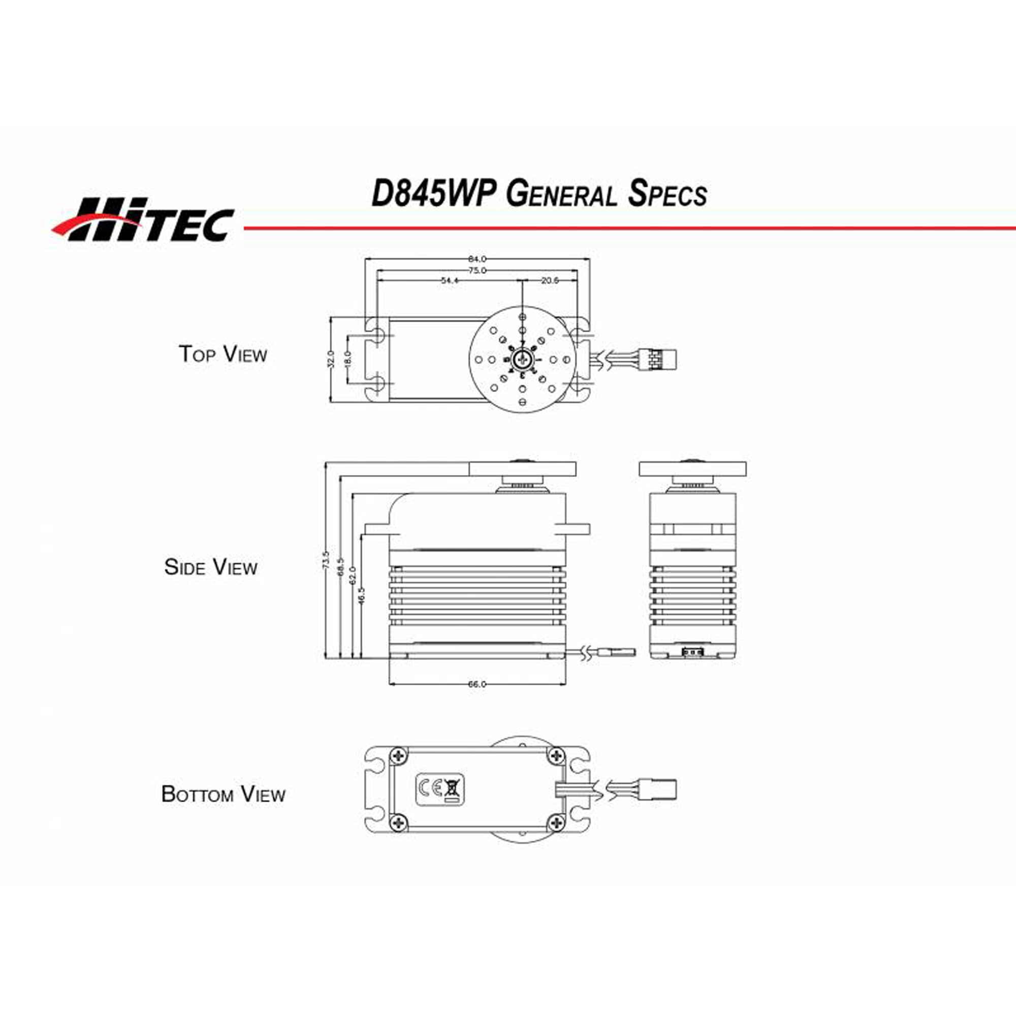Hitec RCD Inc. D845WP Giant Scale Digital Monster Torque Waterproof Steel Gear Servo