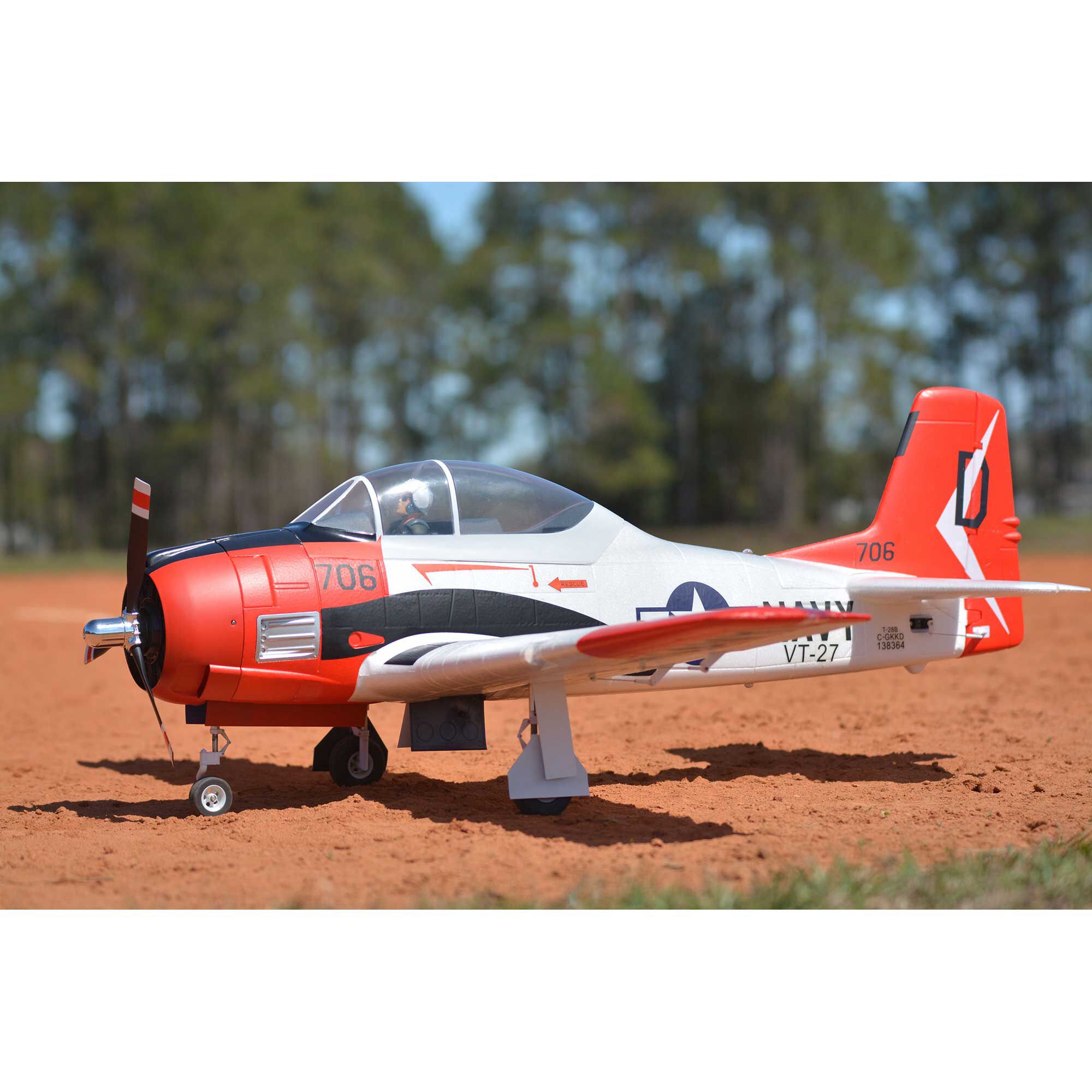 FMS T-28D Trojan V4 Red PNP, 1400mm