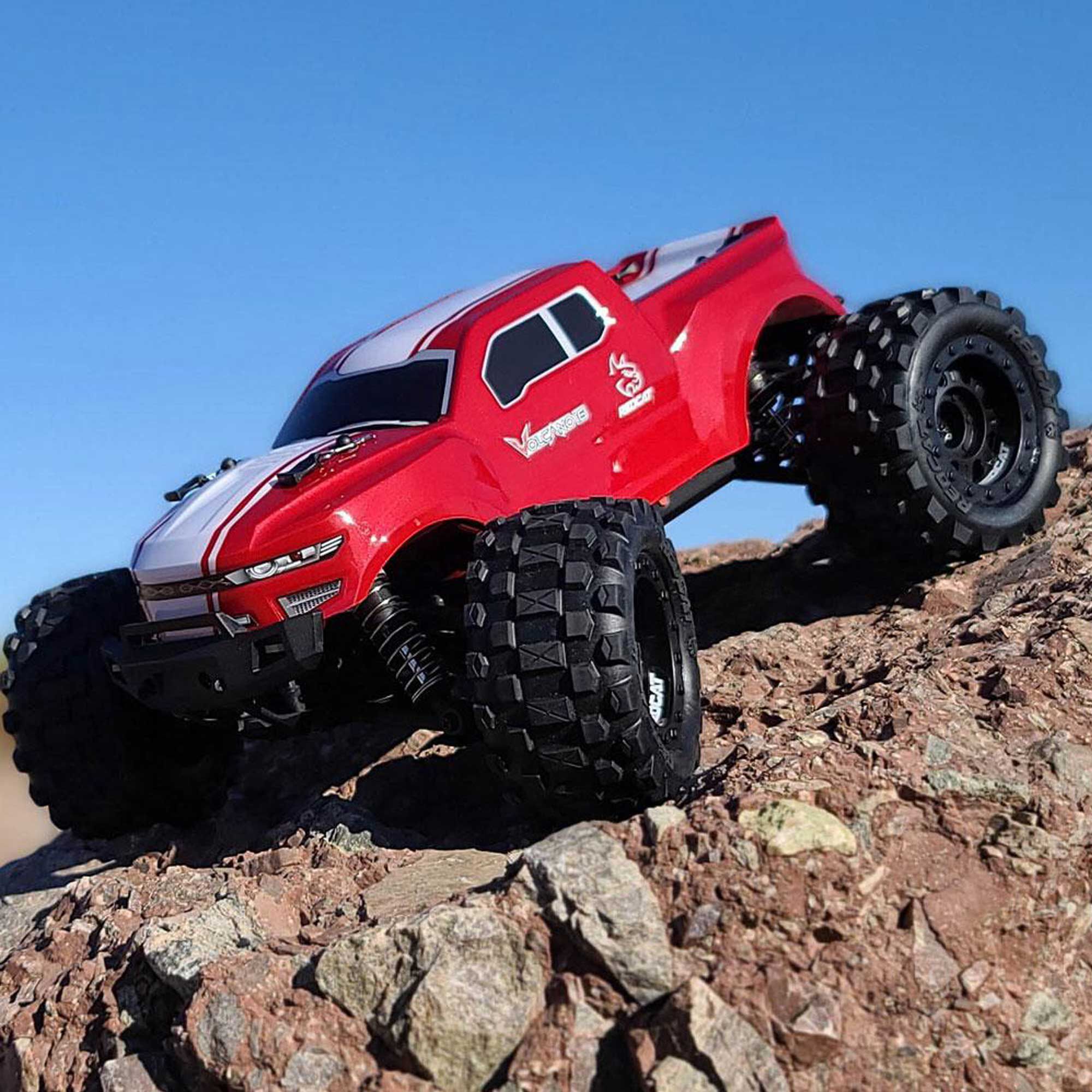 Redcat Racing 1/16 Volcano-16 4WD Monster Truck RTR, Red