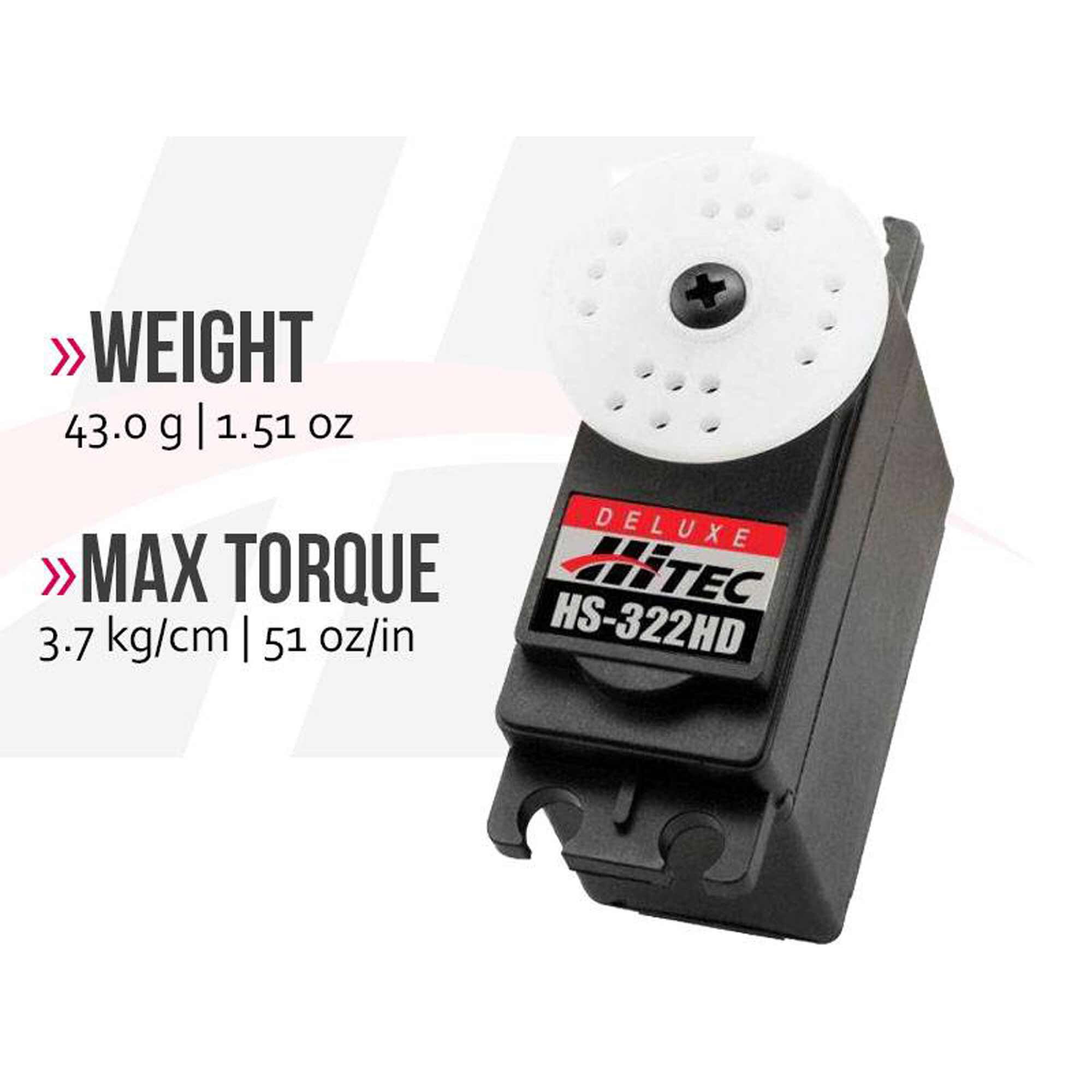 Hitec RCD Inc. HS-322HD Standard Analog Karbonite Gear Aircraft Servo